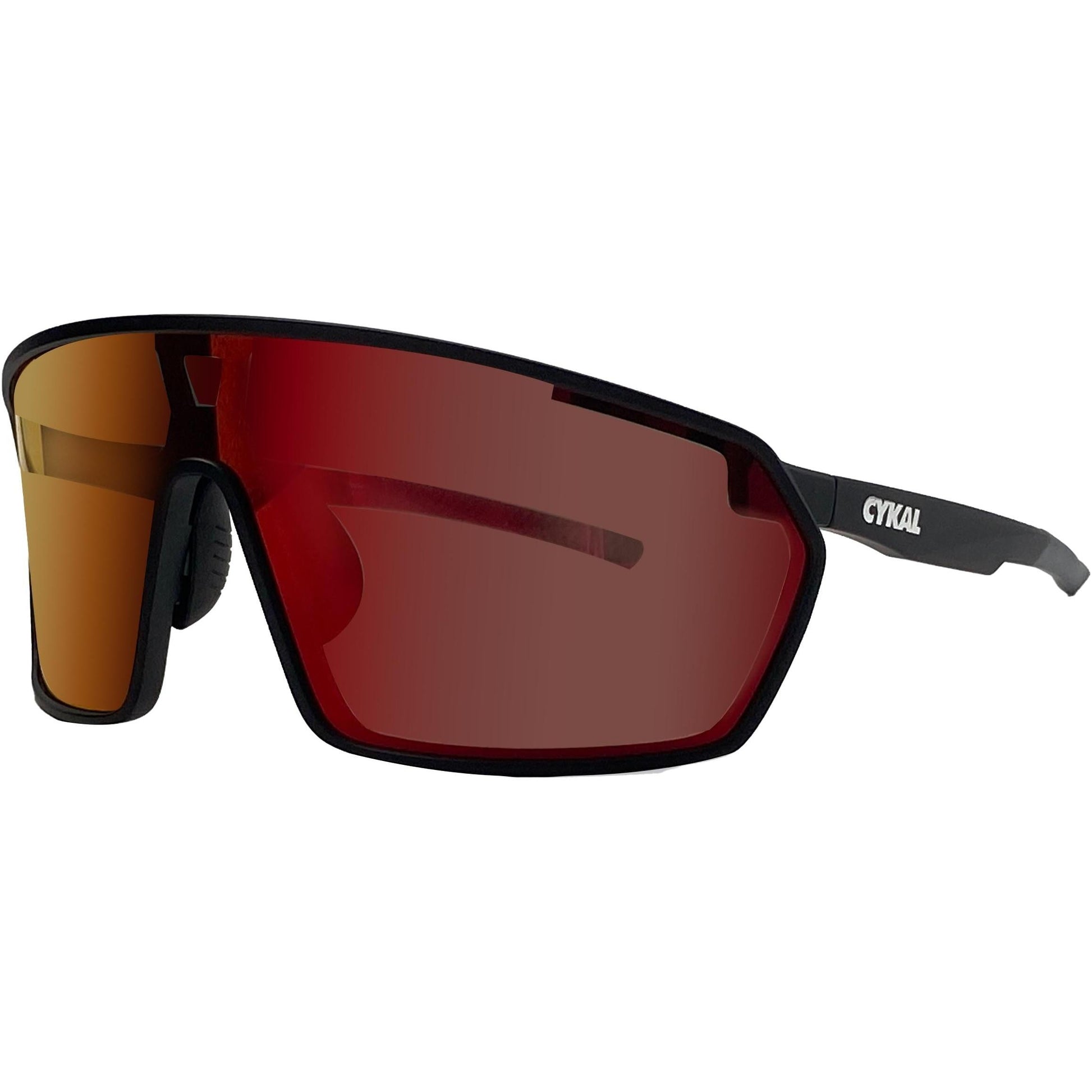 Cykal Handle Bar Sunglasses Matte Black - Red Flash Lens
