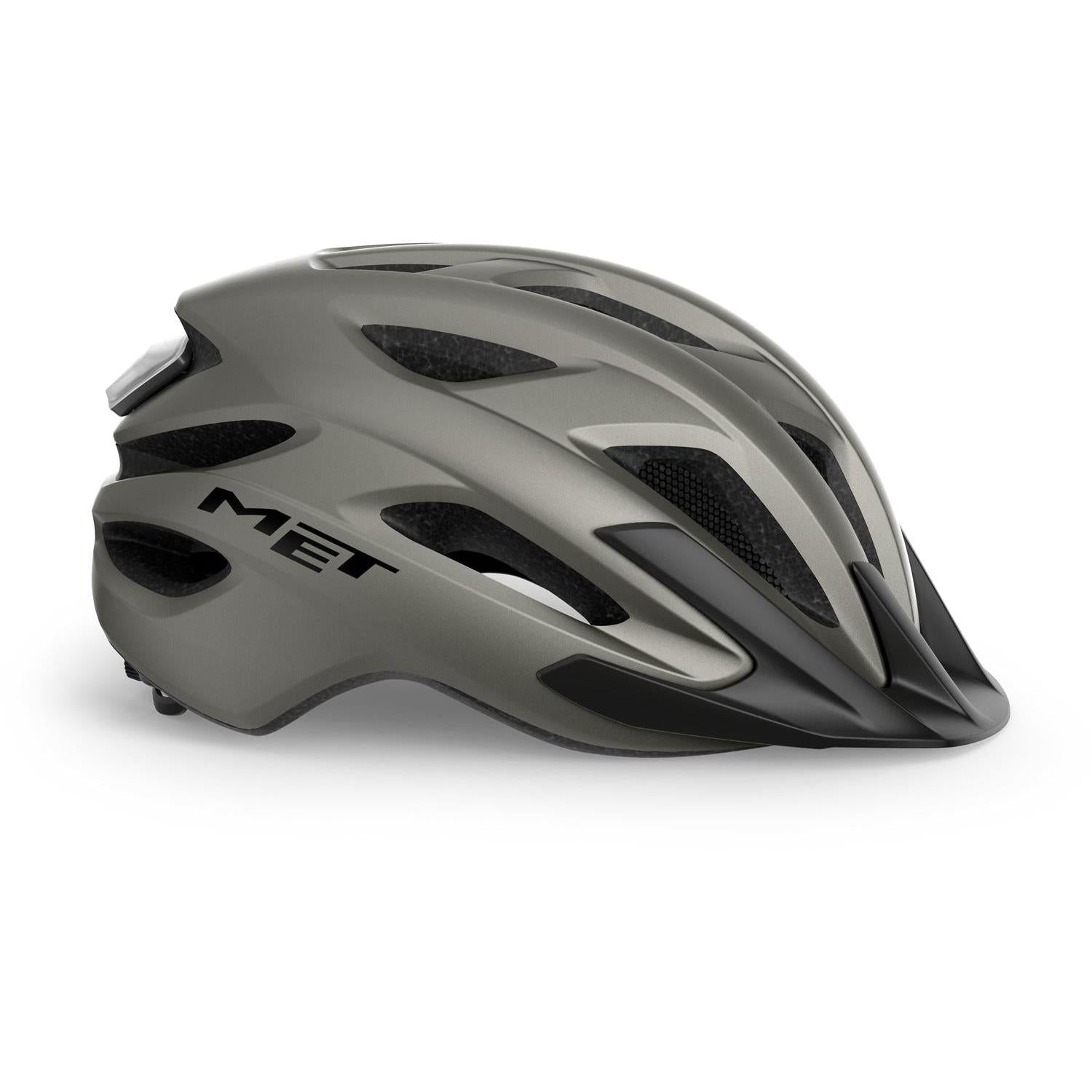 MET Crossover Helmet Titanium/Matt with LIGHT