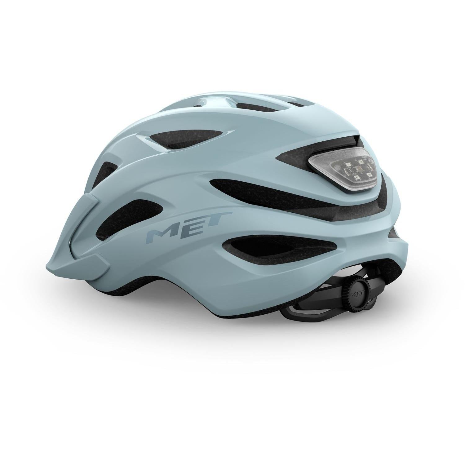 MET Crossover Helmet Stone Blue/Glossy with LIGHT