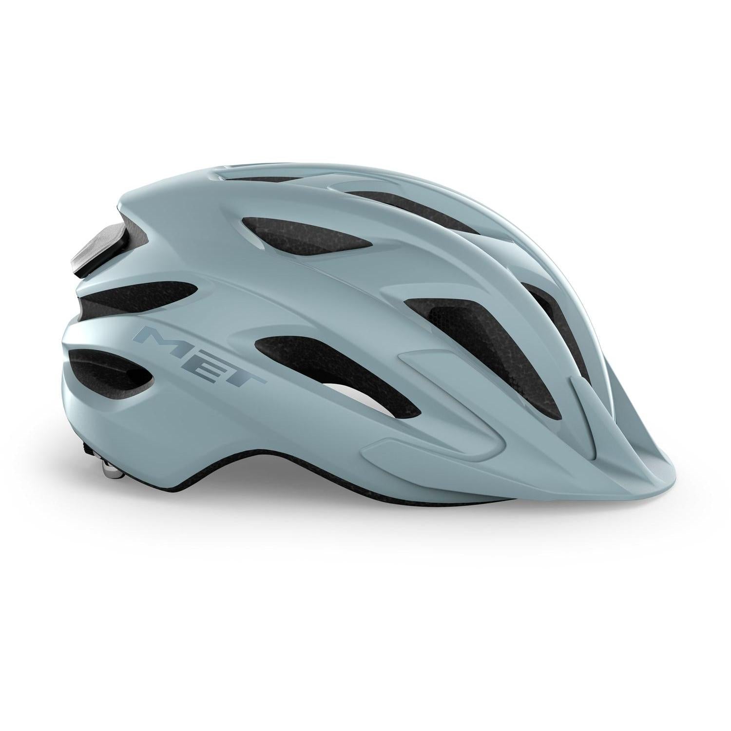 MET Crossover Helmet Stone Blue/Glossy with LIGHT