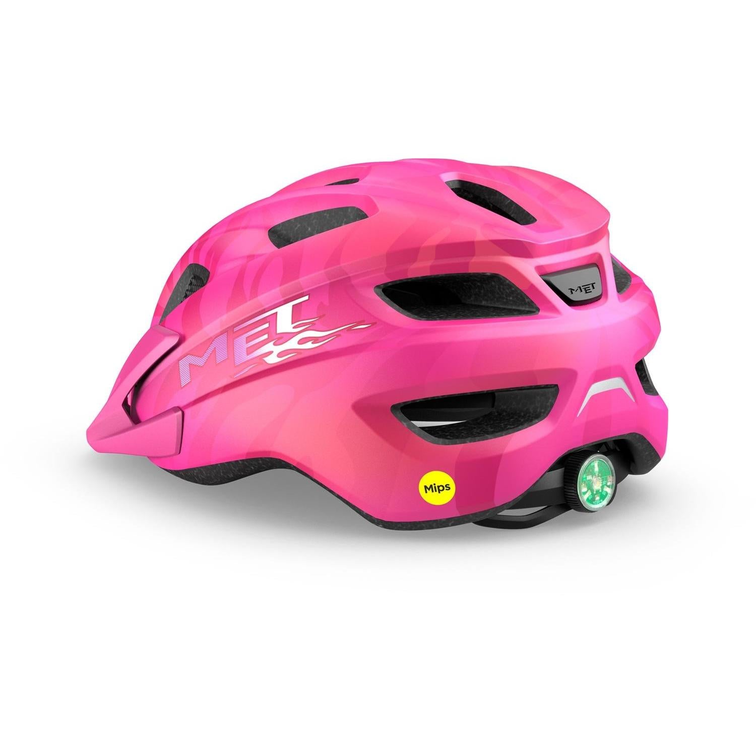 MET Crackerjack MIPS Kids Helmet Pink/Matt with LIGHT