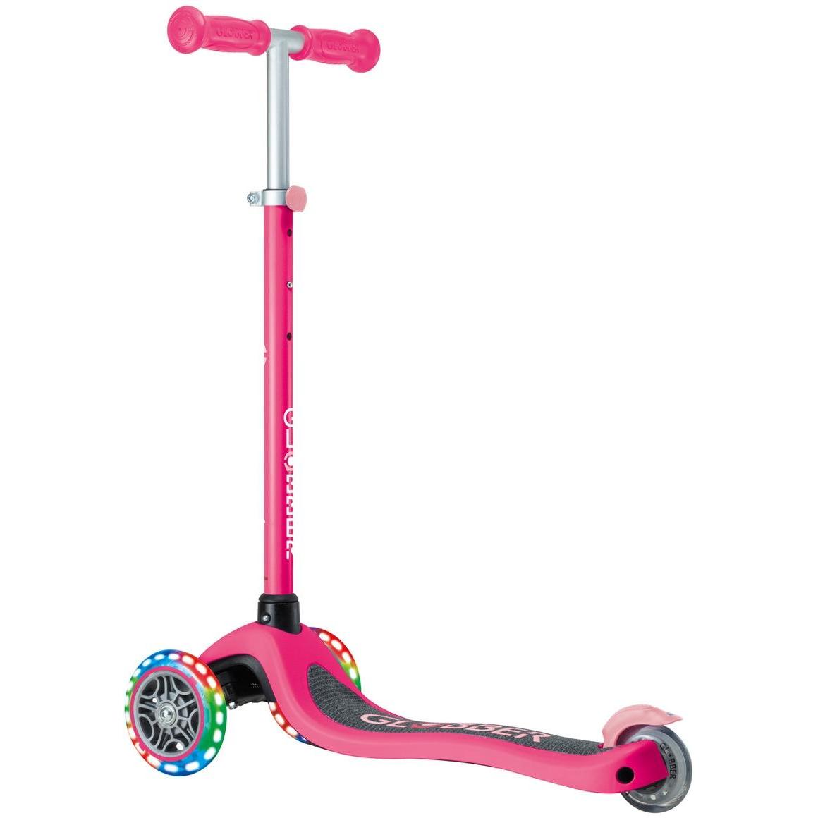 Globber Primo V2 3-Wheel Kids Scooter with Light Up Wheels Fuschia Pink/Pastel Pink