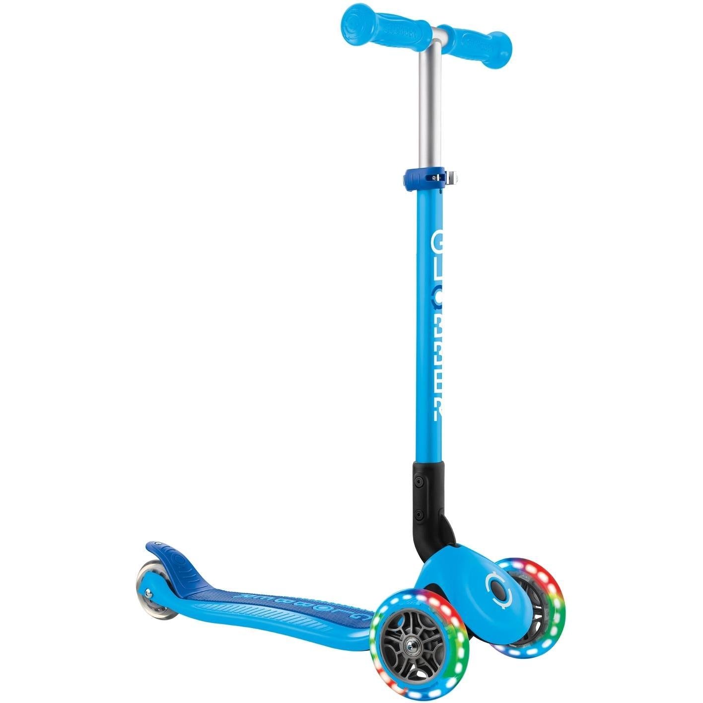Globber Primo Foldable Lights Scooter Sky Blue/Navy Blue