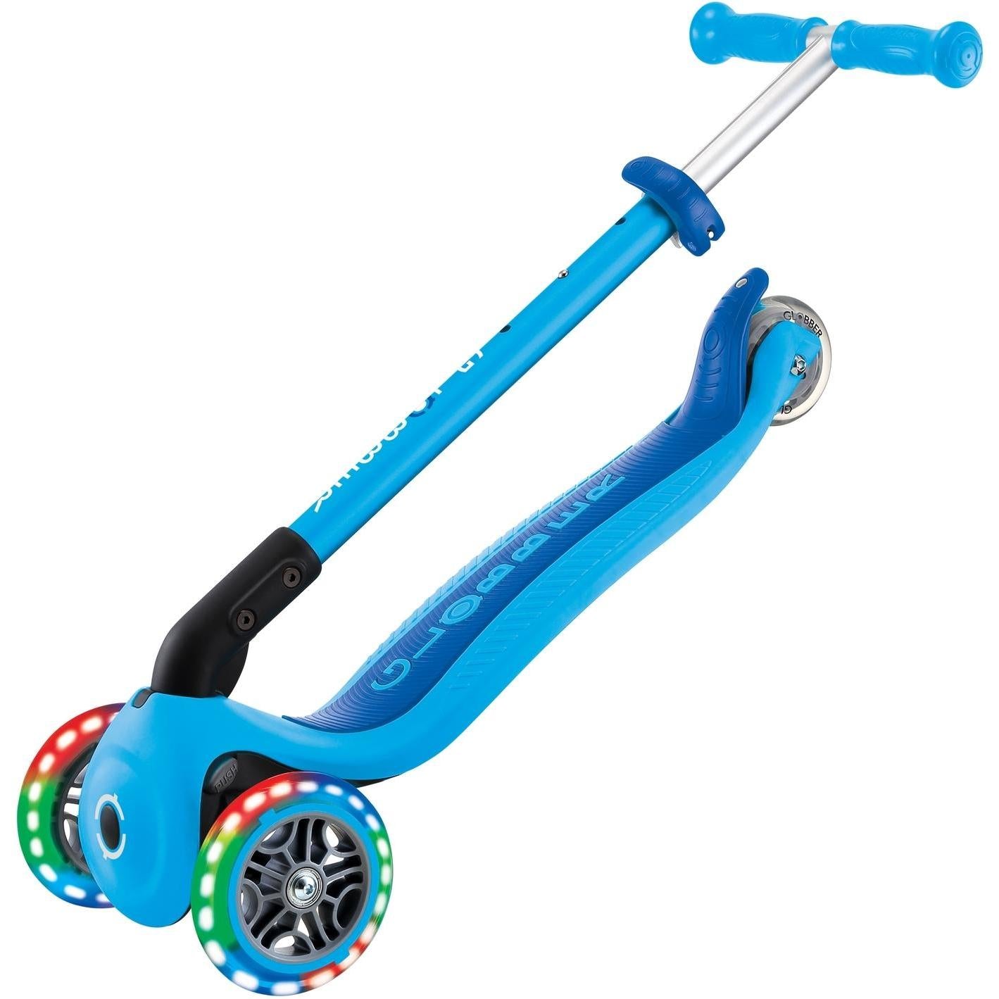 Globber Primo Foldable Lights Scooter Sky Blue/Navy Blue
