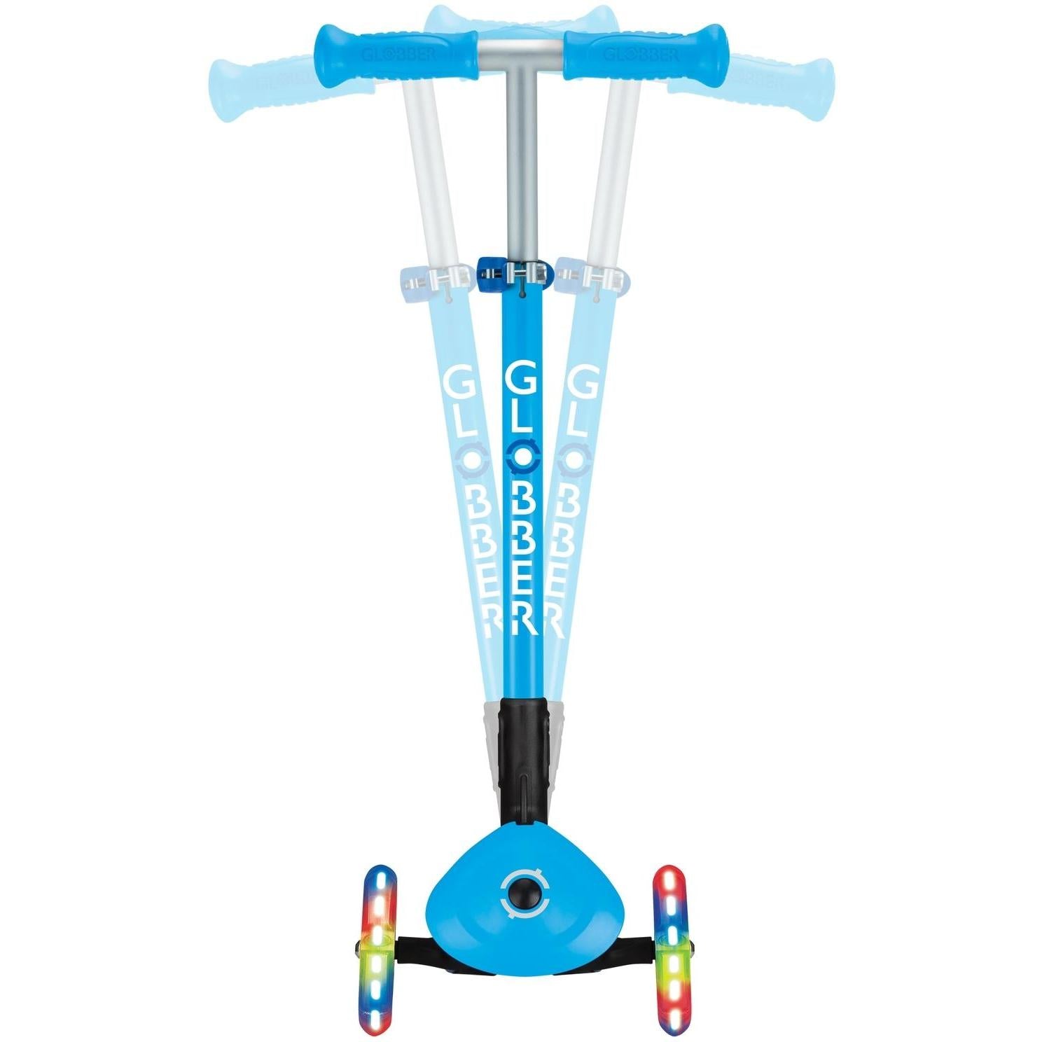 Globber Primo Foldable Lights Scooter Sky Blue/Navy Blue