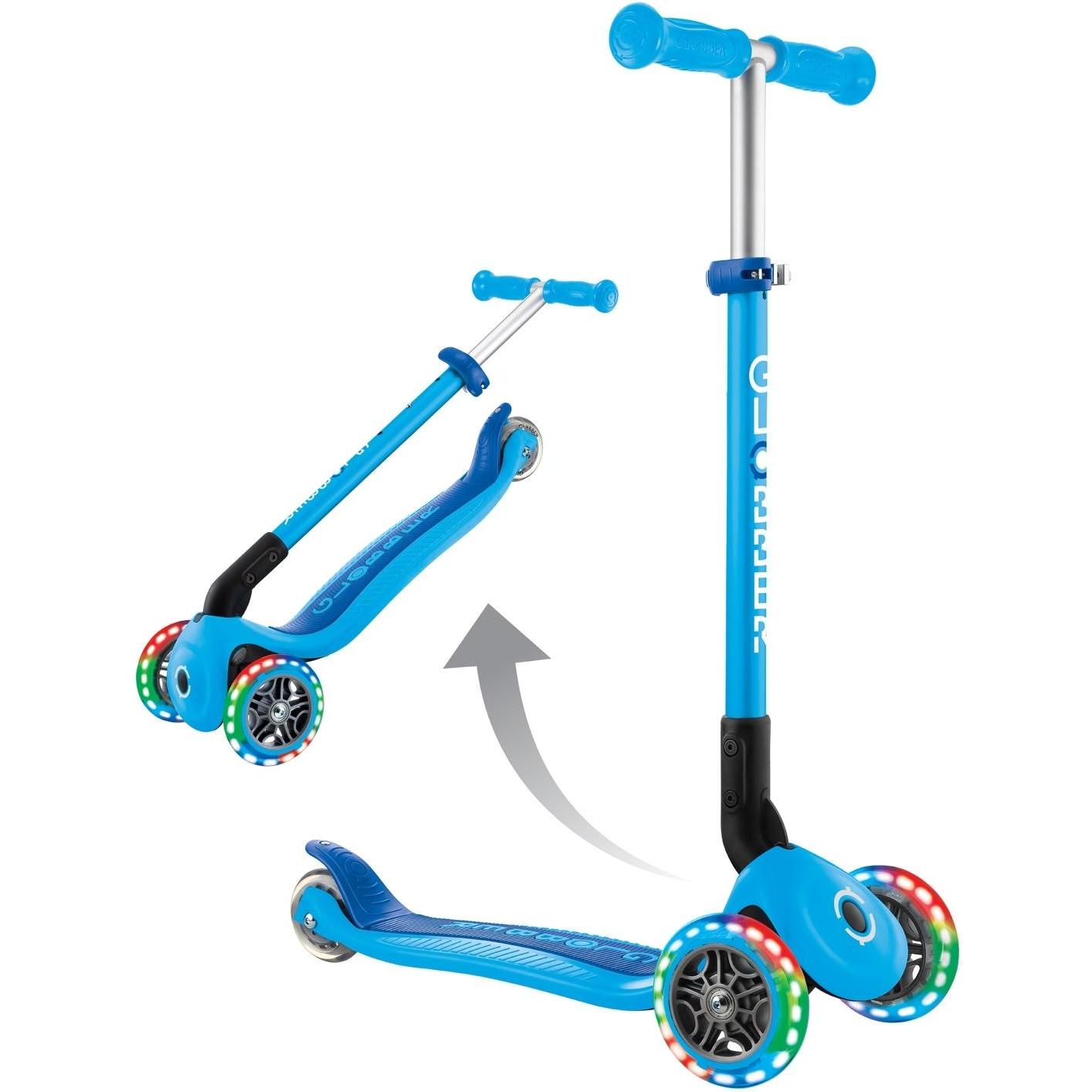 Globber Primo Foldable Lights Scooter Sky Blue/Navy Blue