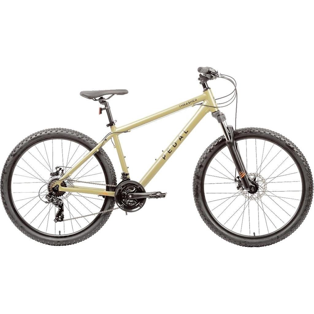green pedal bike Pedal Thrasher 4 Hardtail Mountain Bike Olive Green XS