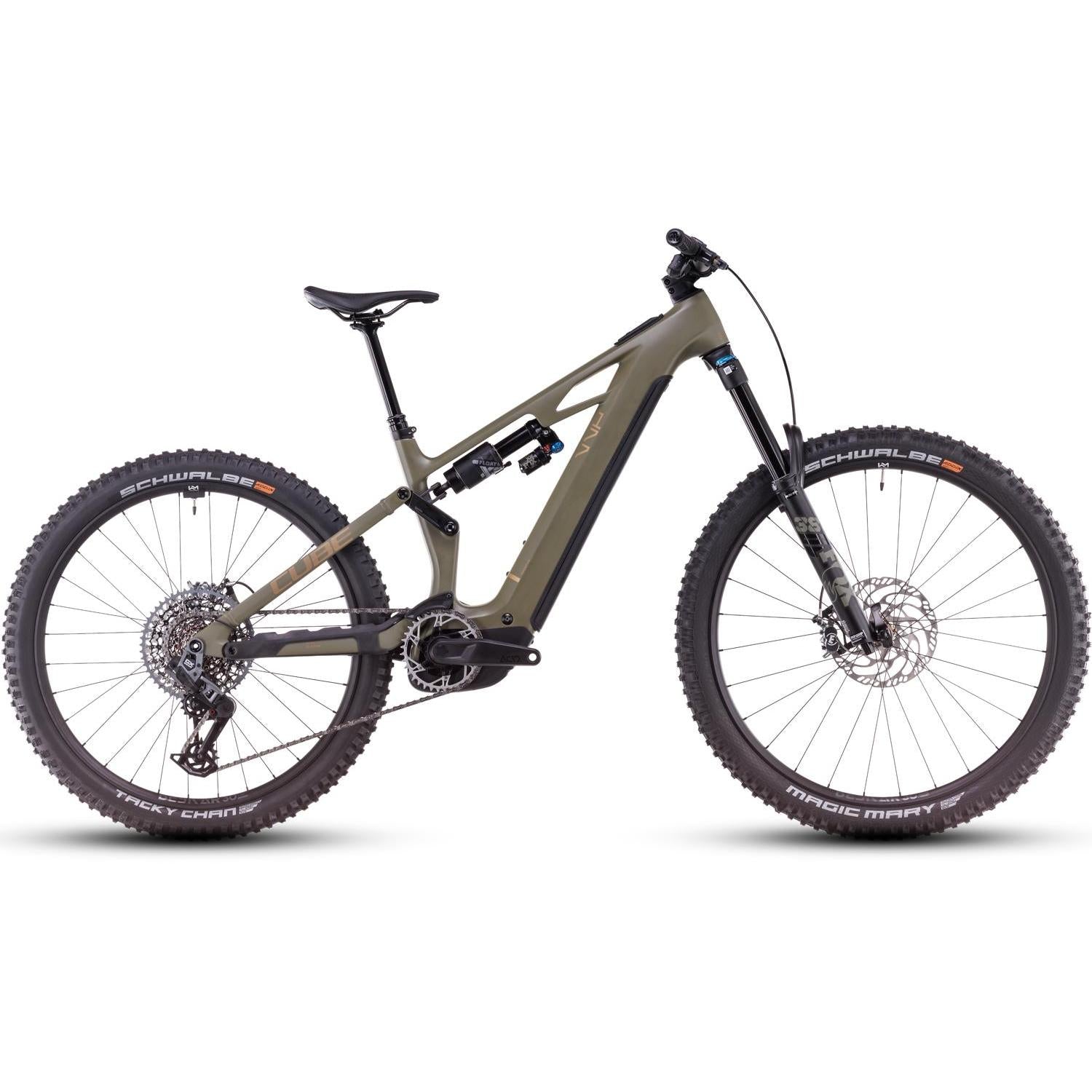 Cube Stereo Hybrid ONE77 HPC TM 800 Electric Enduro Bike Dustyolive'n'Gold