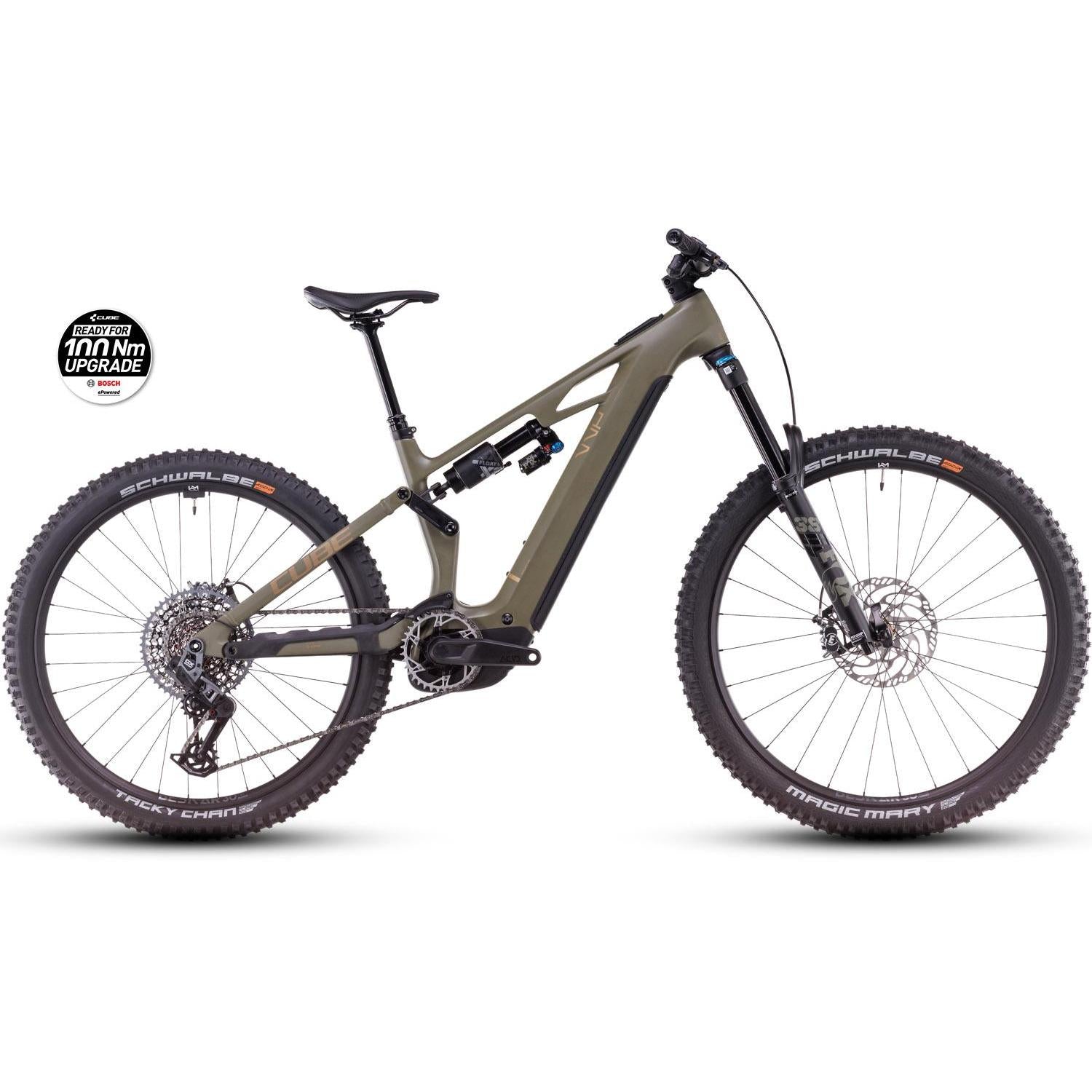Cube Stereo Hybrid ONE77 HPC TM 800 Electric Enduro Bike Dustyolive'n'Gold
