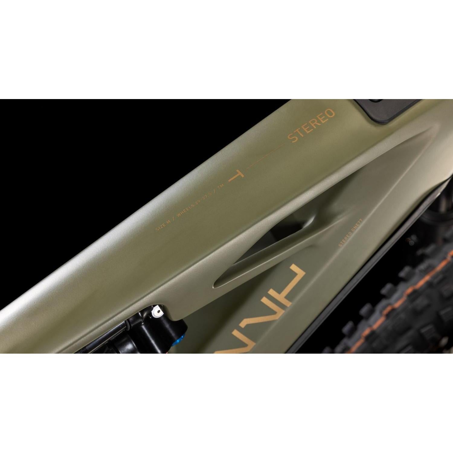 Cube Stereo Hybrid ONE77 HPC TM 800 Electric Enduro Bike Dustyolive'n'Gold