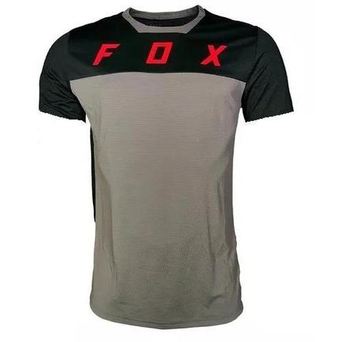 Fox Defend Short Sleeve MTB Jersey Grey/Red/Black 2023