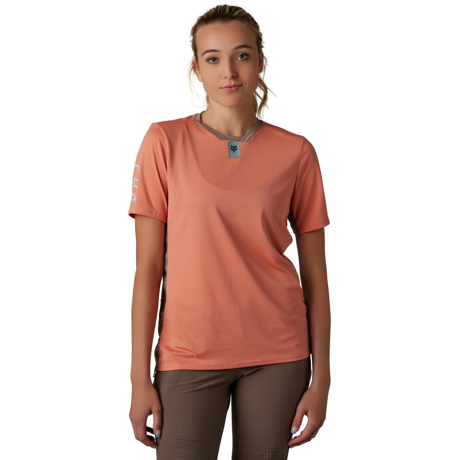 FOX Defend Womens Short Sleeve Jersey Salmon 2023