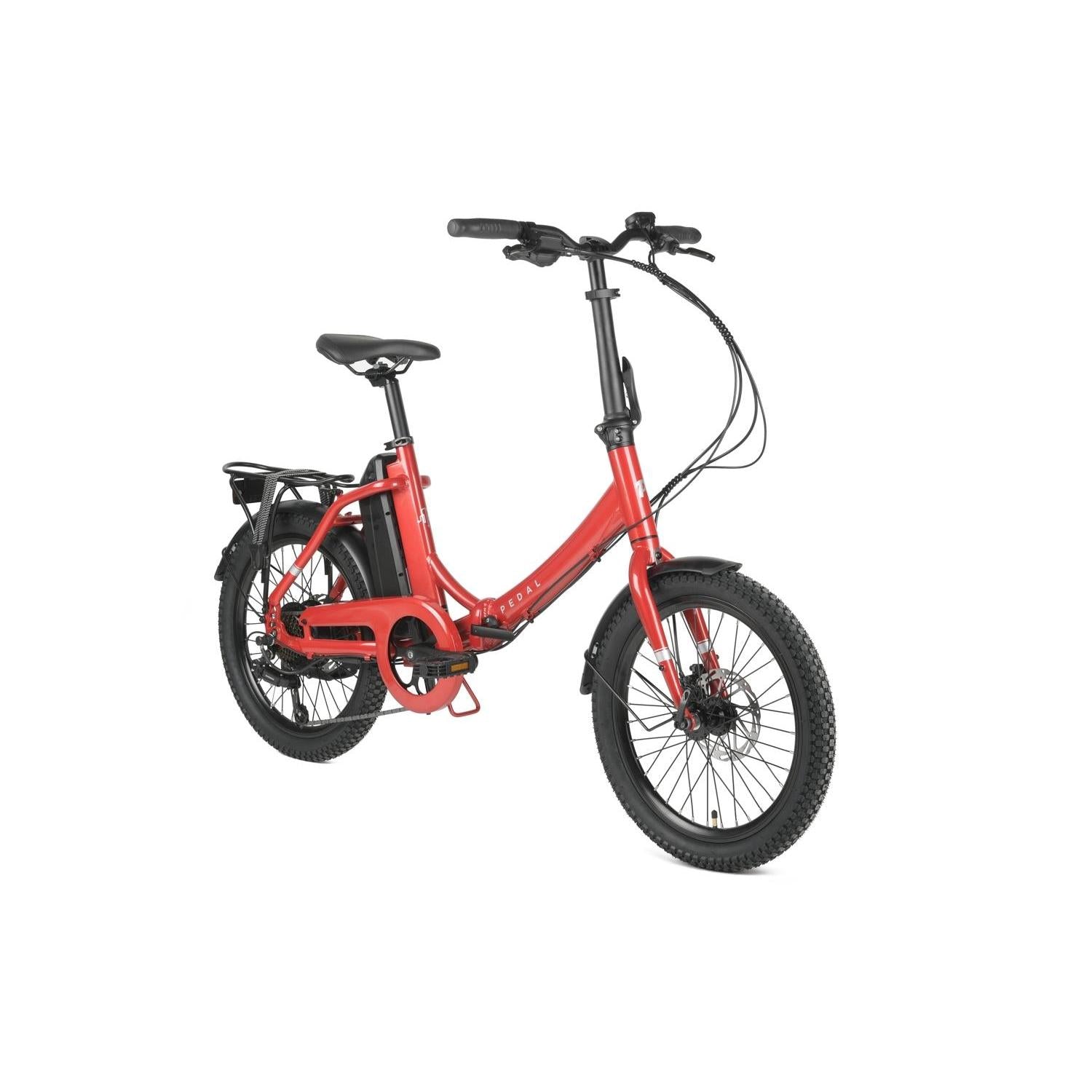 Pedal Derby Electric Folding Bike Red