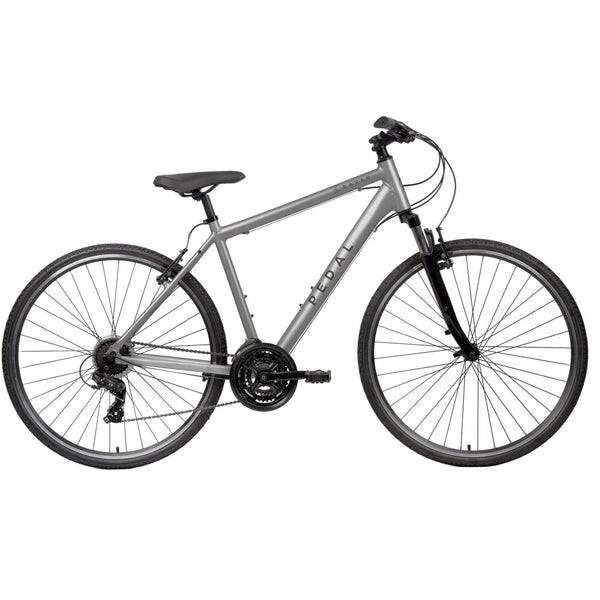 Pedal Raven Hybrid Bike Satin Silver – 99 Bikes