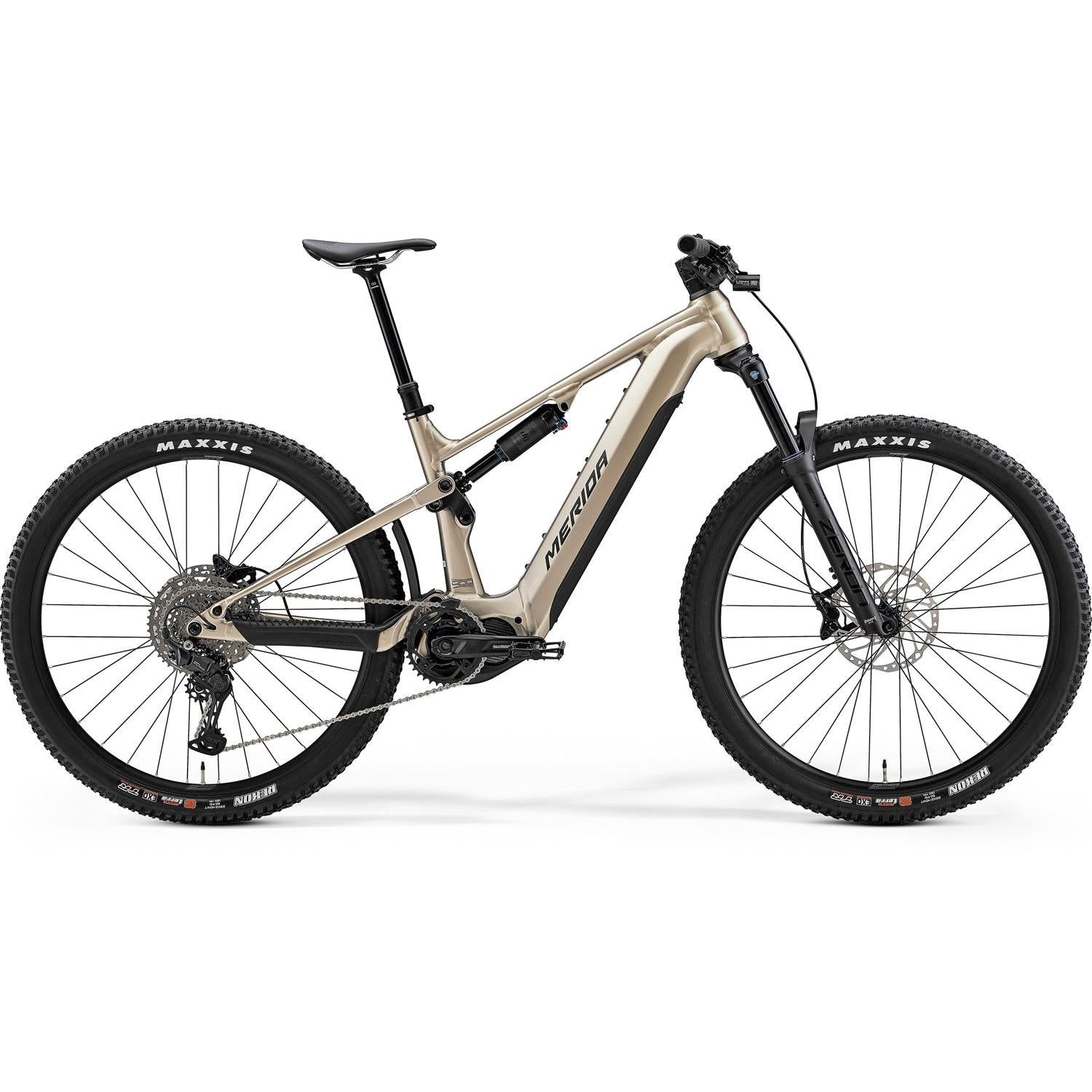 Merida eOne Forty 400 Dual Suspension Electric Mountain Bike High Cream (Black)