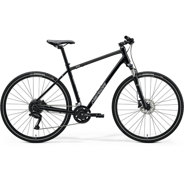 Merida Crossway 100 Hybrid Bike Black/Silver – 99 Bikes