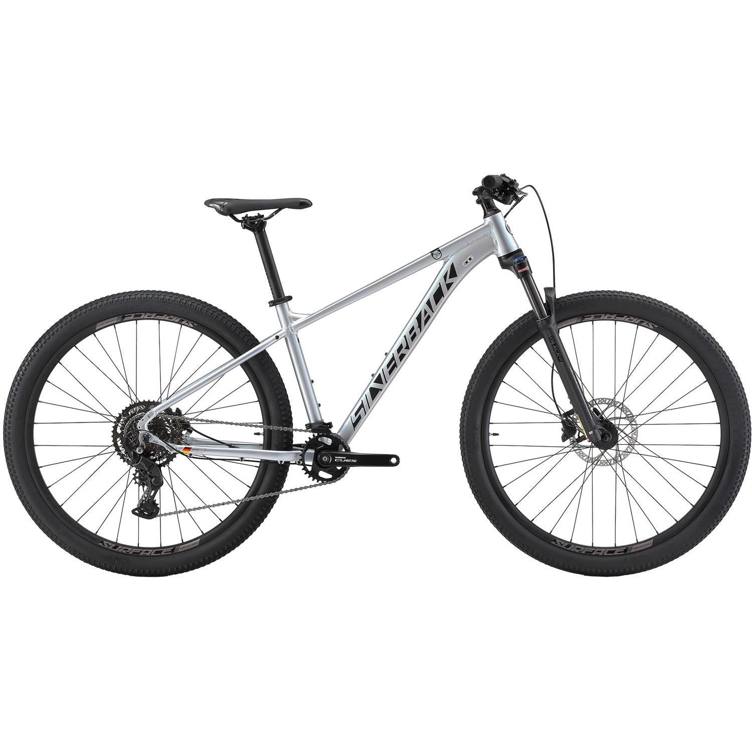 Silverback Stride Adventure Hardtail Mountain Bike Silver Mist