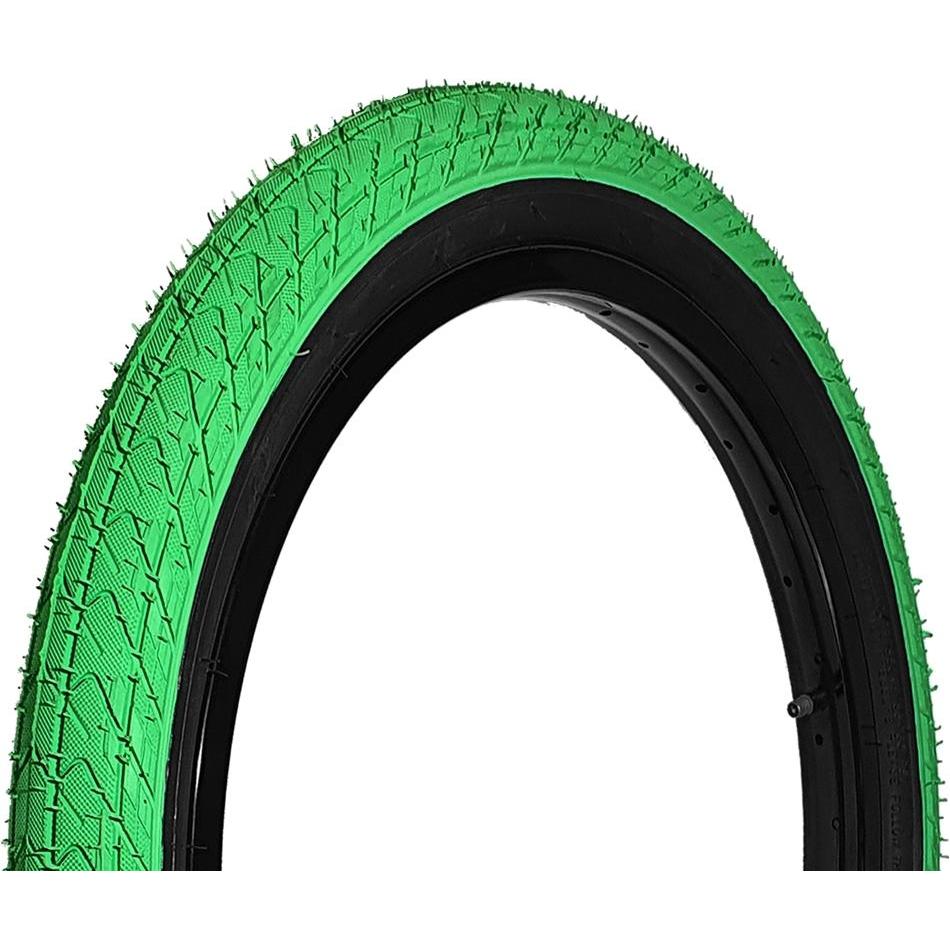 DRS Arrow FS Coloured BMX Tyre 20 x 2.25'' Green/Black Wall
