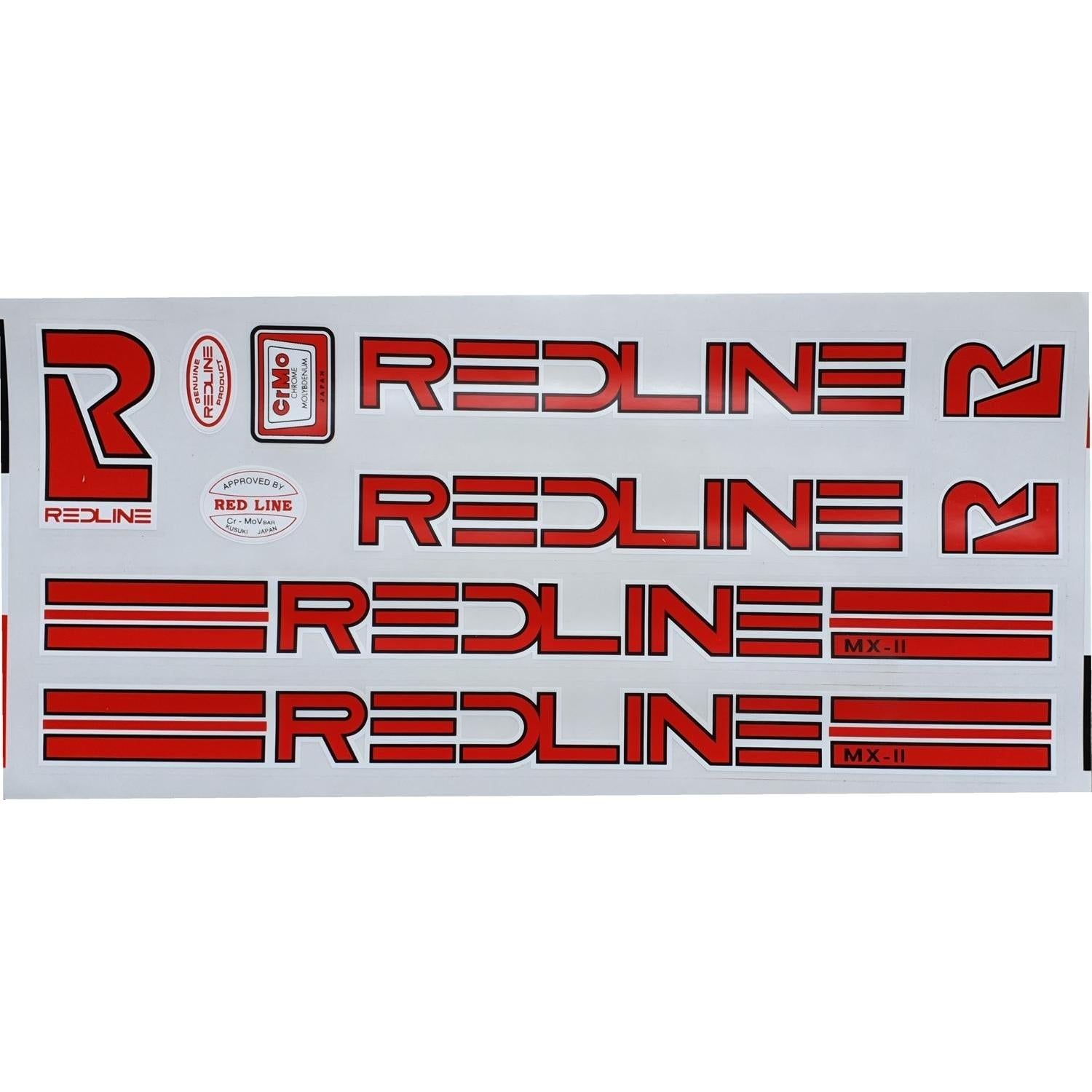 Redline Retro MX2 Frame Decal Set Red