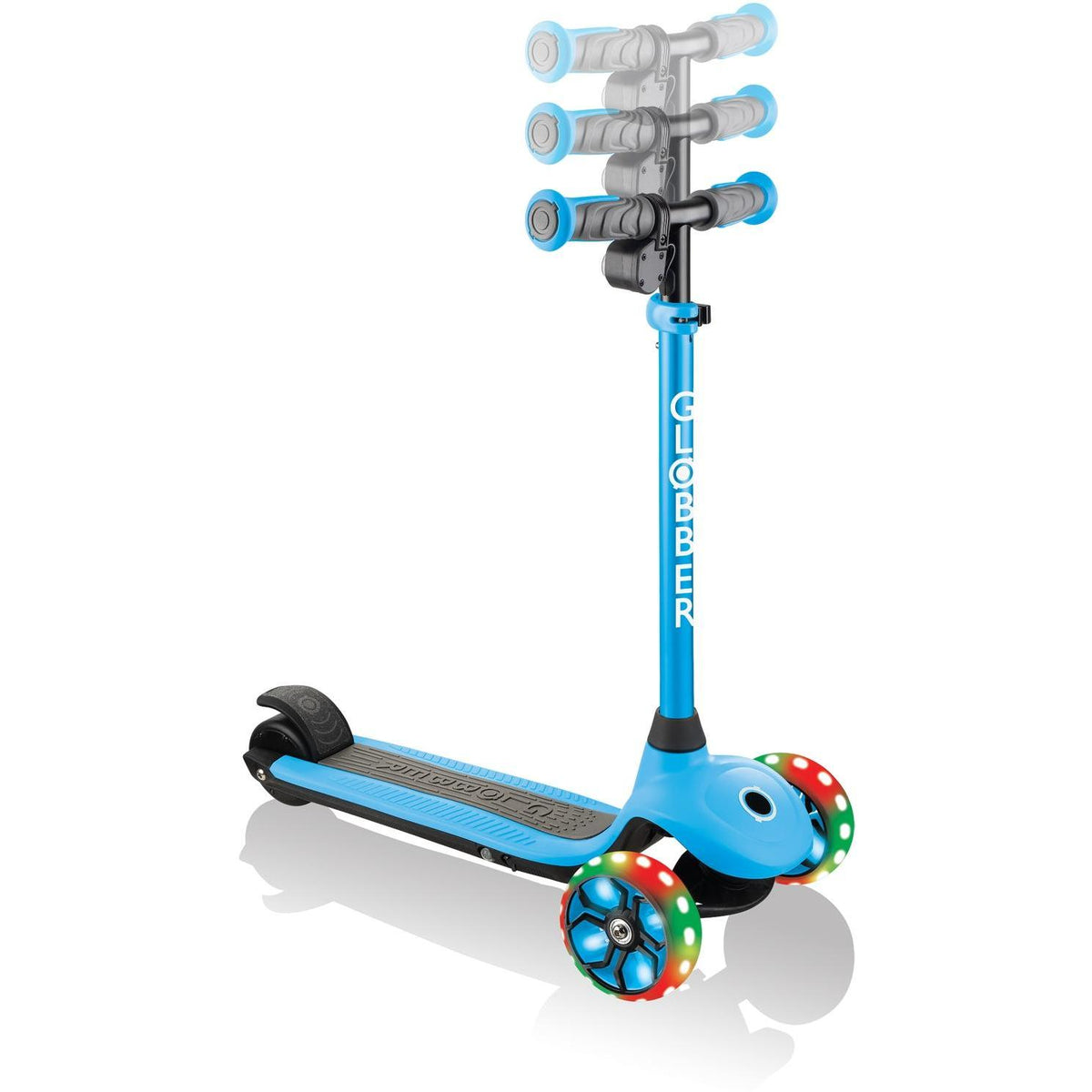 Globber One K E-Motion 4 Plus Electric Kids Scooter Sky Blue