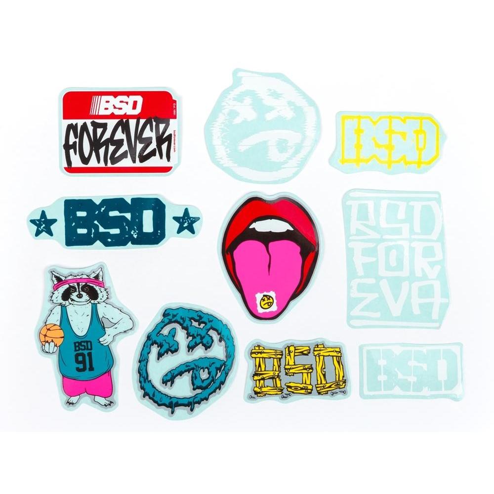 BSD Assorted Sticker Pack 10 piece Multi Coloured