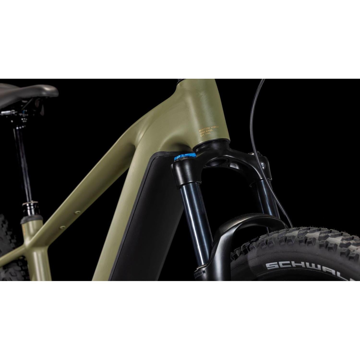 Cube Reaction Hybrid Pro 600 Electric Hardtail Mountain Bike Dustyolive'n'Gold
