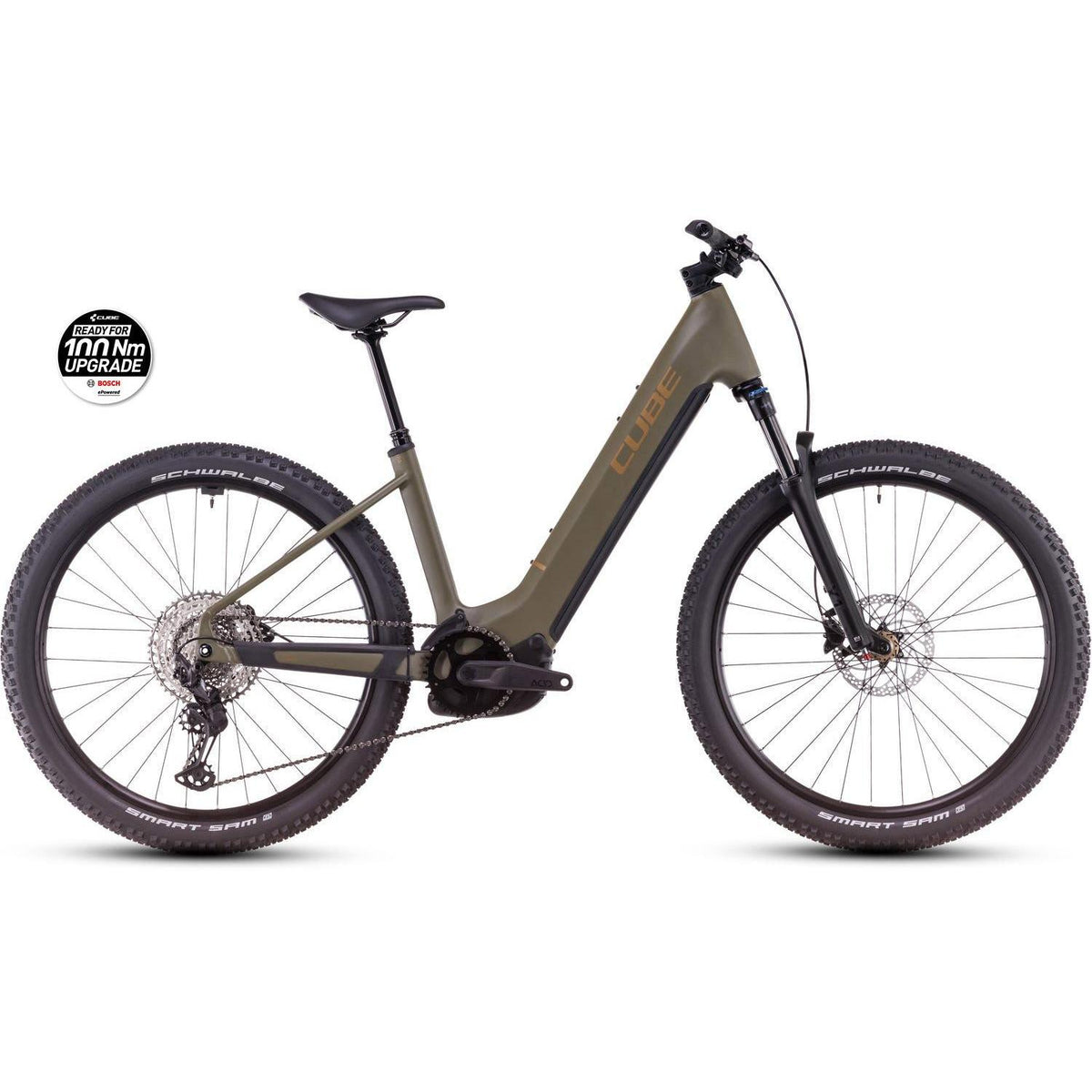 Cube Reaction Hybrid Pro 600Easy Entry Electric Hardtail Mountain Bike Dustyolive'n'Gold