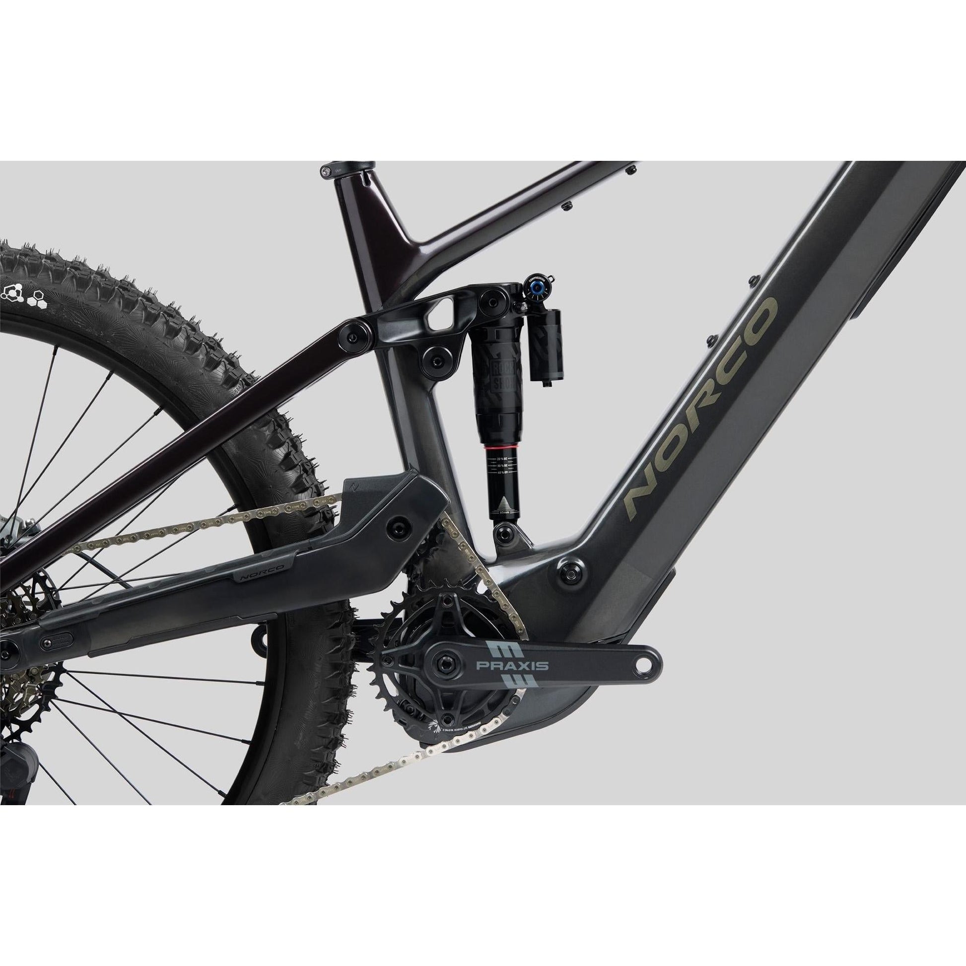 Norco Sight VLT CX C2 150 Electric Enduro Bike Raw Carbon/Purple