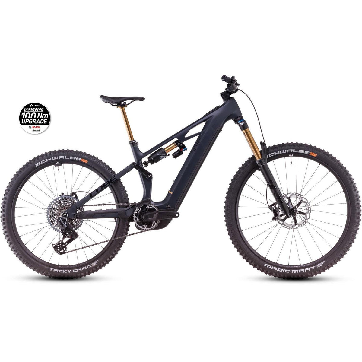 Cube Stereo Hybrid ONE77 HPC AT 800 Electric Enduro Bike Carbon'n'Gold