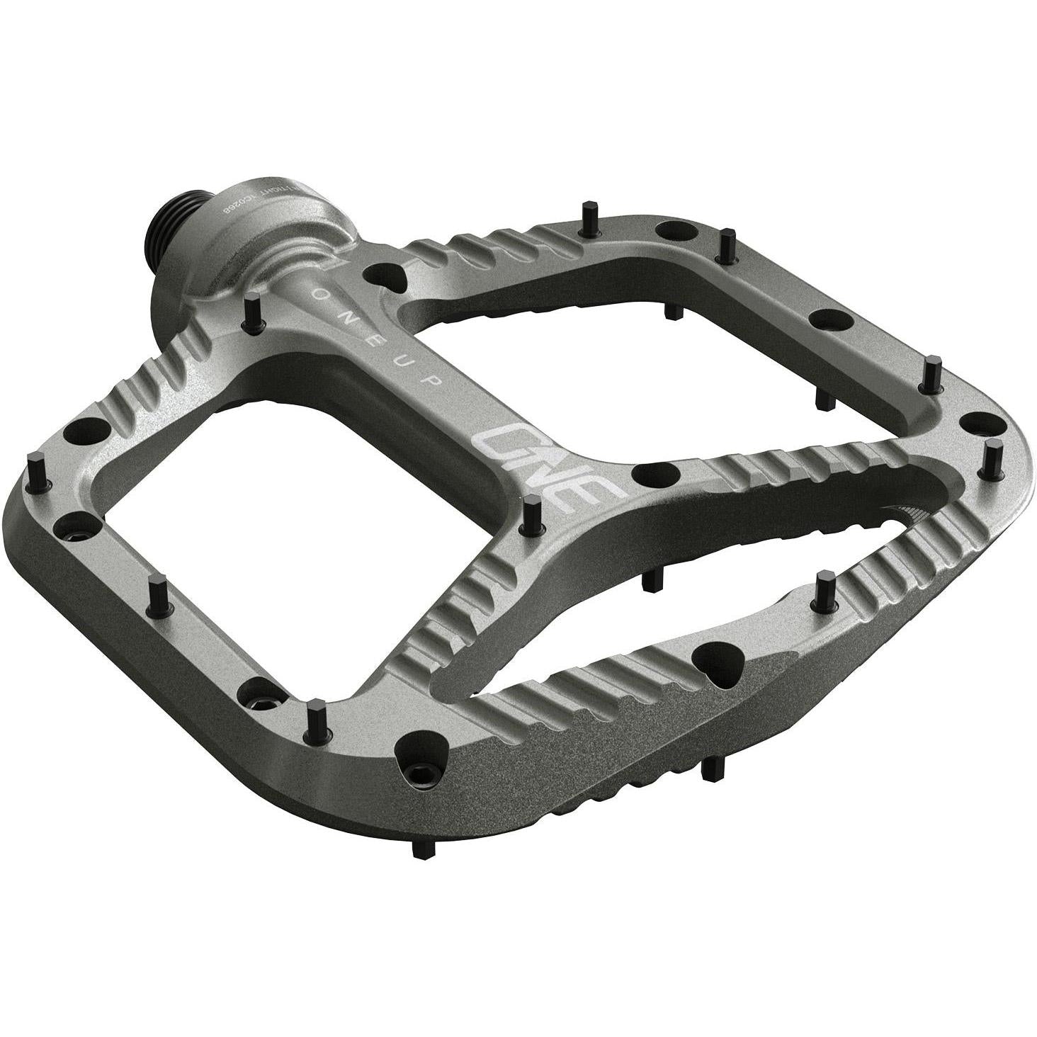 aluminium flat pedals OneUp Components Aluminium Flat Pedals Grey – 99 Bikes