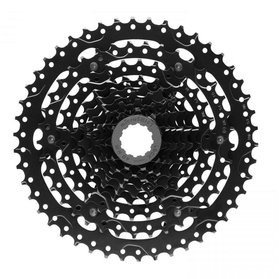 Pacco Pignoni Microshift Advent Cassetta MicroSHIFT ADVENT 9 Velocità 11-38t - Super Compatta, Nera, Rivestita ED Gruppo Pignoni Mtb Microshift