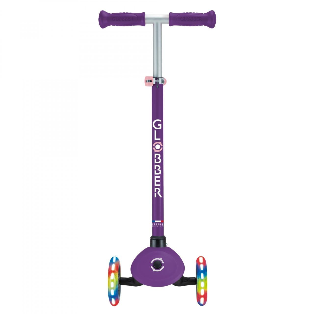 Globber Primo 3-Wheel Kids Scooter with Lights Purple