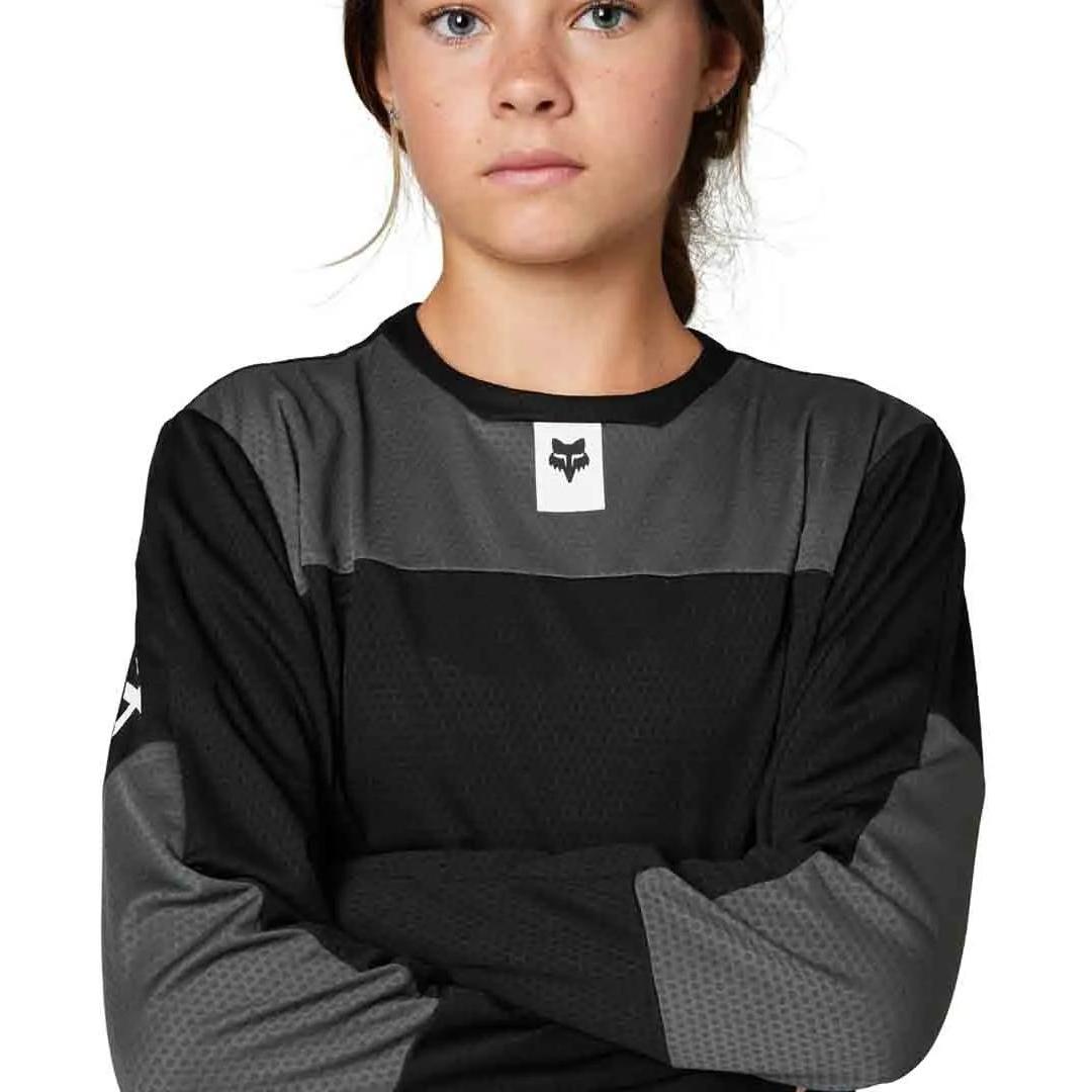 Fox Defend Youth Long Sleeve Jersey Black 2023