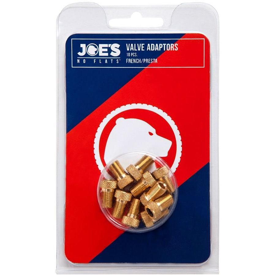 Joe's No-Flats Presta Valve Brass Adaptor 10pc