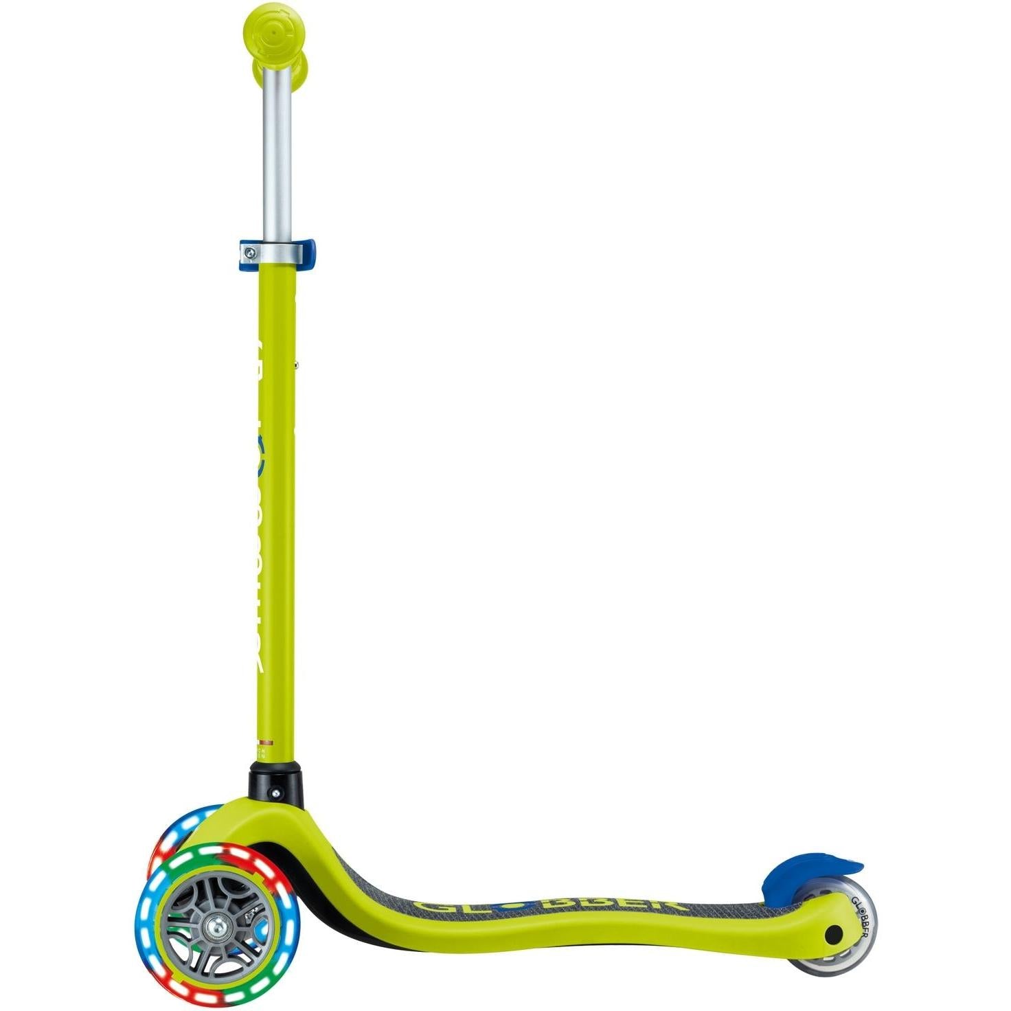 Globber Primo V2 Scooter With Lights And Griptape Lime Green/Navy Blue
