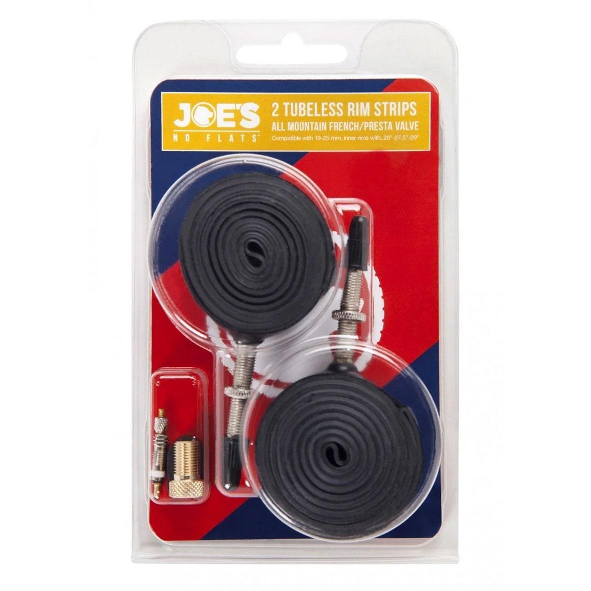 Joes Tubeless Rim Strip for Presta Valve 19-25mm suits 26-29'' Pair Yellow