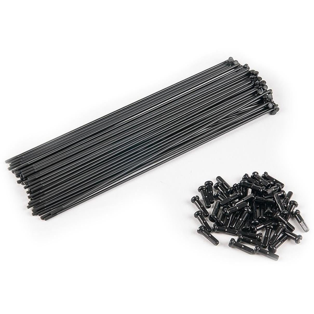 ECLAT PG Spokes & Nipples 186mm 14G Black (40 Pieces)