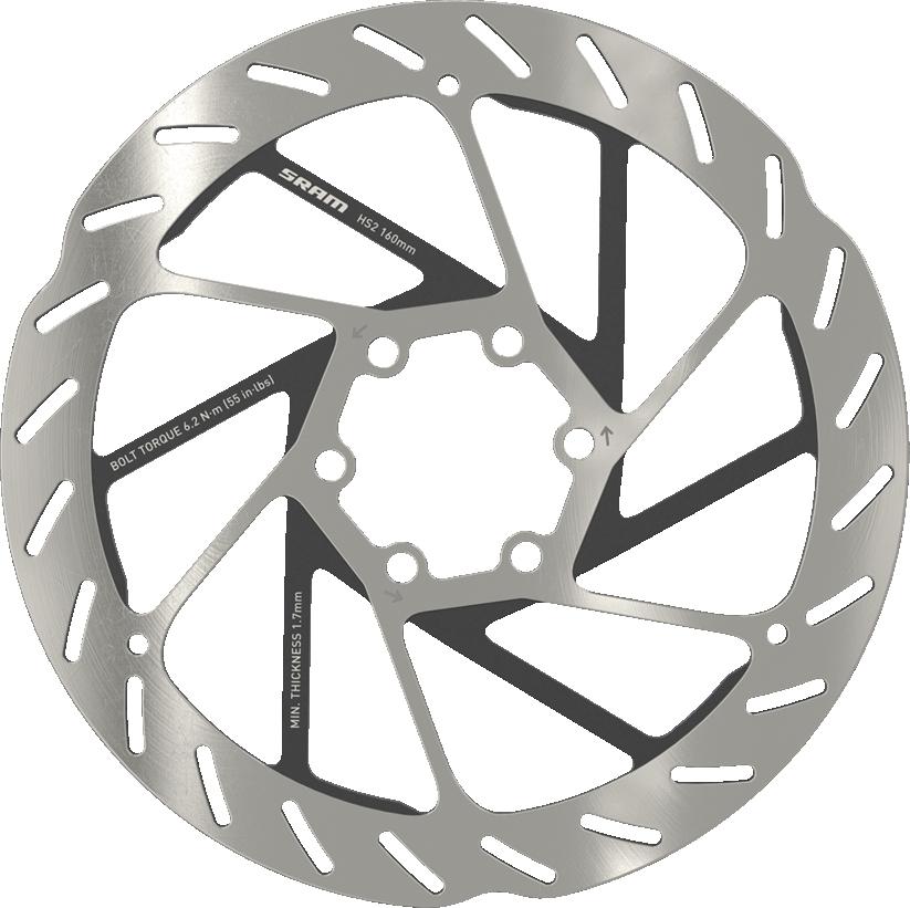 SRAM HS2 Disc Brake Rotor 160mm Center Lock (includes Lockring) Rounded