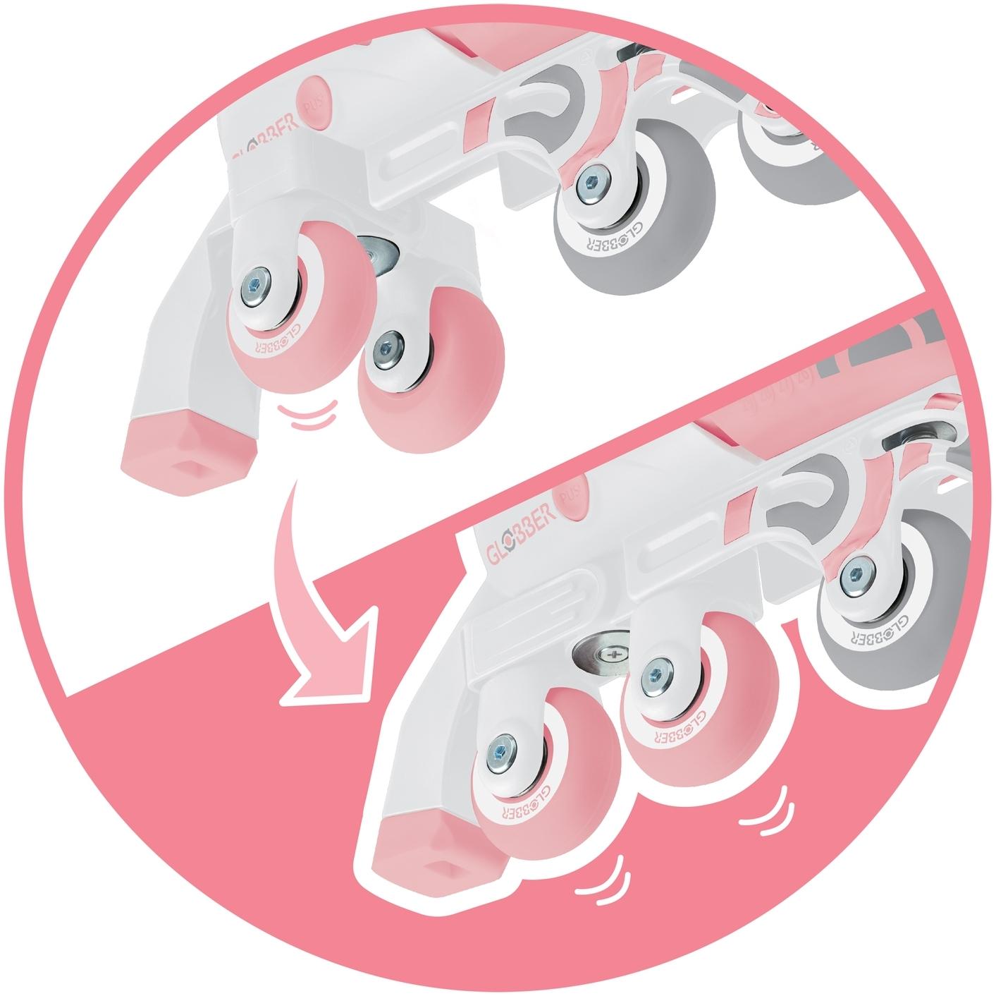 Globber Learning Inline Kids Skates 2in1 Pastel Pink