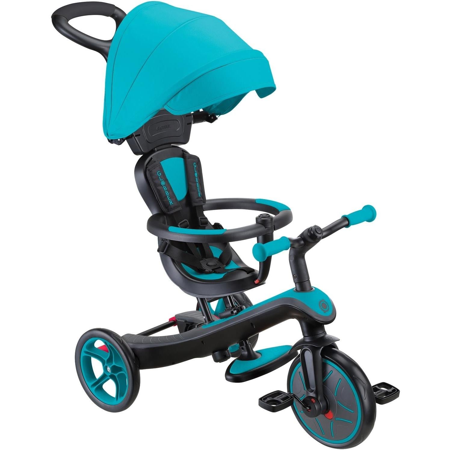 Globber Explorer 4in1 Kids Trike w/ Folding Canopy Teal