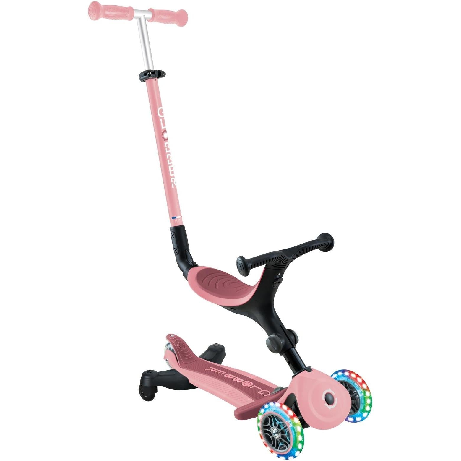 Globber Go Up Active Lights 360 - 3 in 1 Kids Scooter Pink