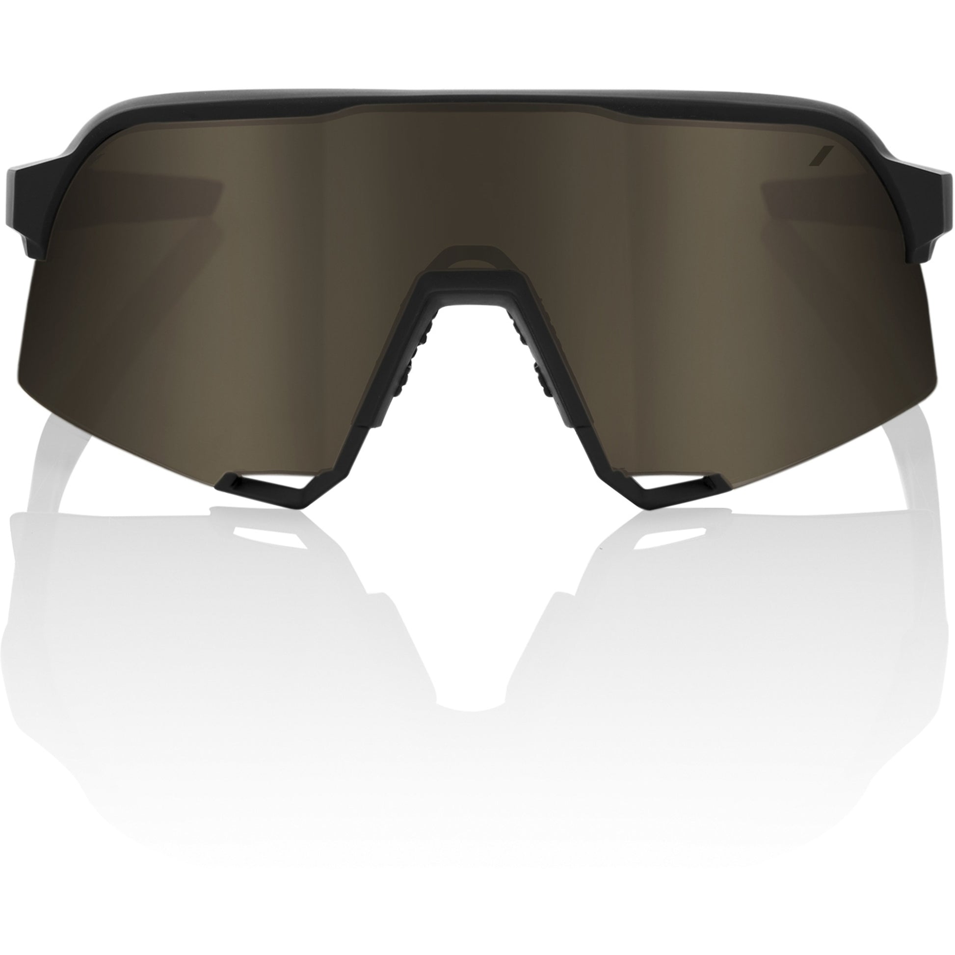 100% S3 Sunglasses Soft Tact Black - Soft Gold Mirror Lens