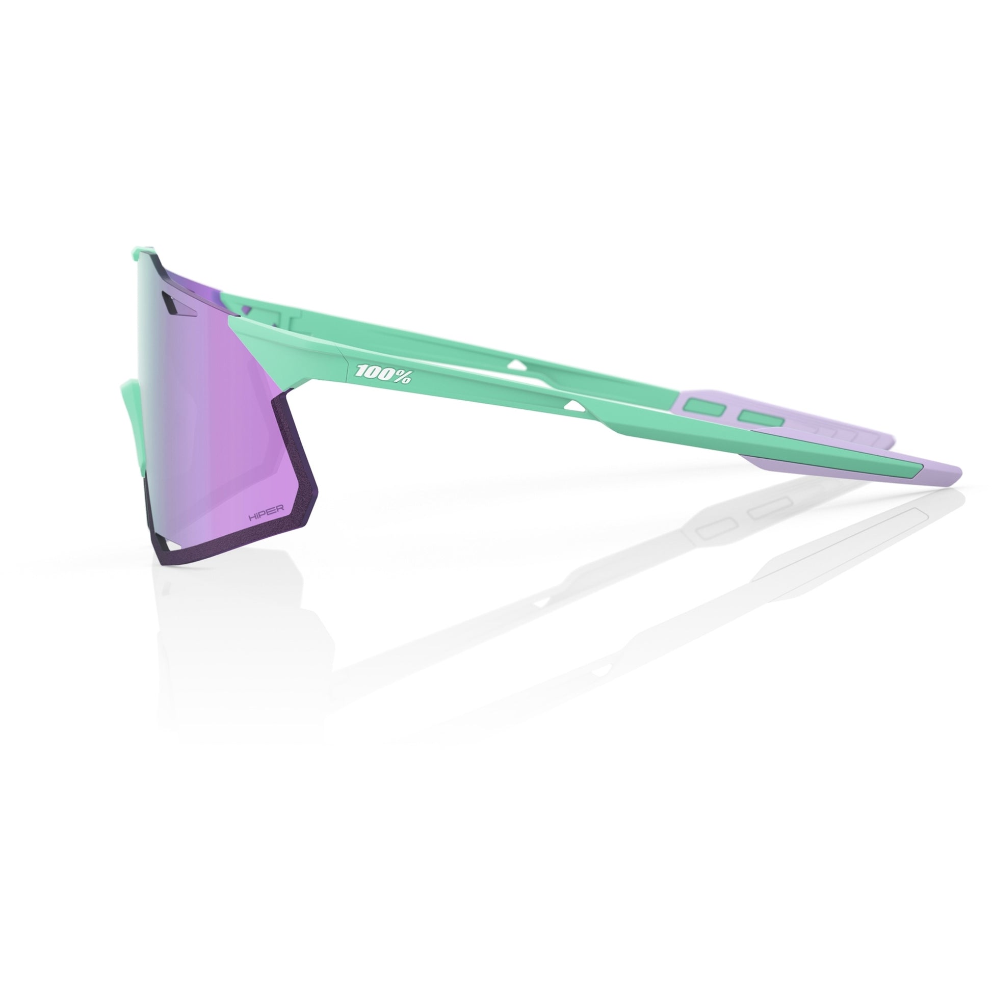 100% Hypercraft Sunglasses Soft Tact Mint - HiPER Lavender Mirror Lens