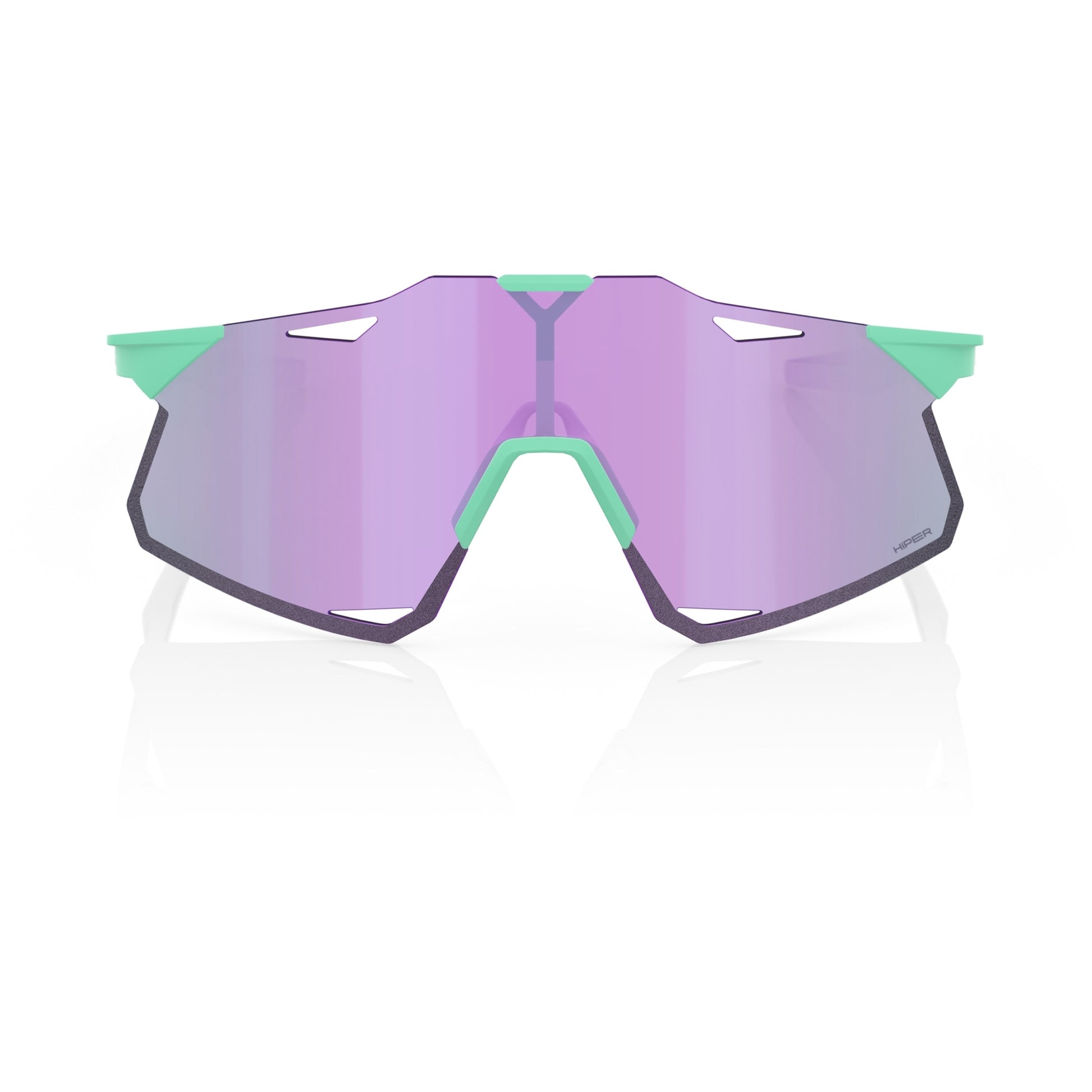 100% Hypercraft Sunglasses Soft Tact Mint - HiPER Lavender Mirror Lens