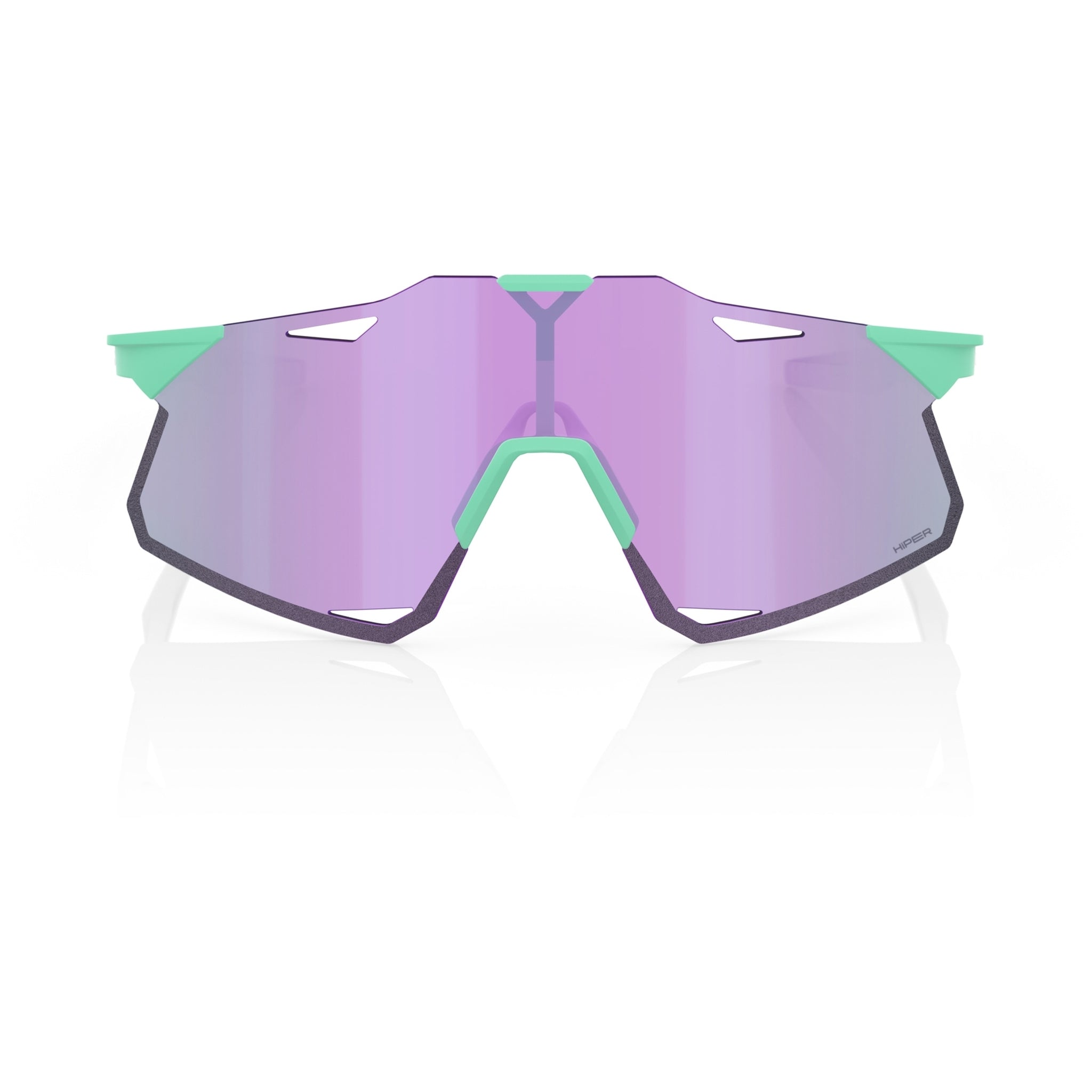 100% Hypercraft Sunglasses Soft Tact Mint - HiPER Lavender Mirror Lens