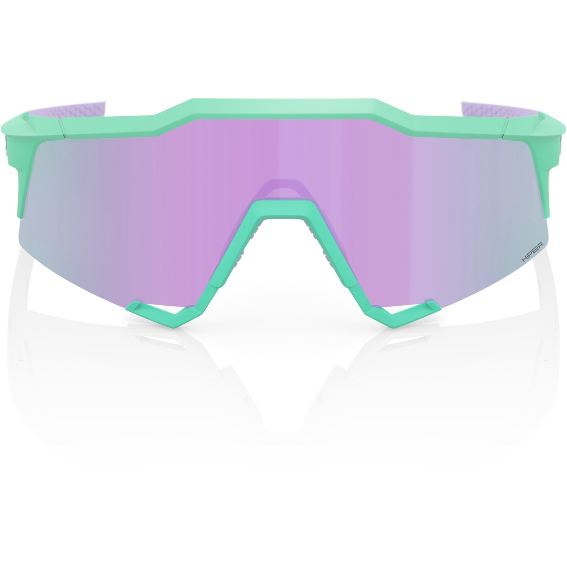 100% Speedcraft Sunglasses Soft Tact Mint - HiPER Lavender Mirror Lens