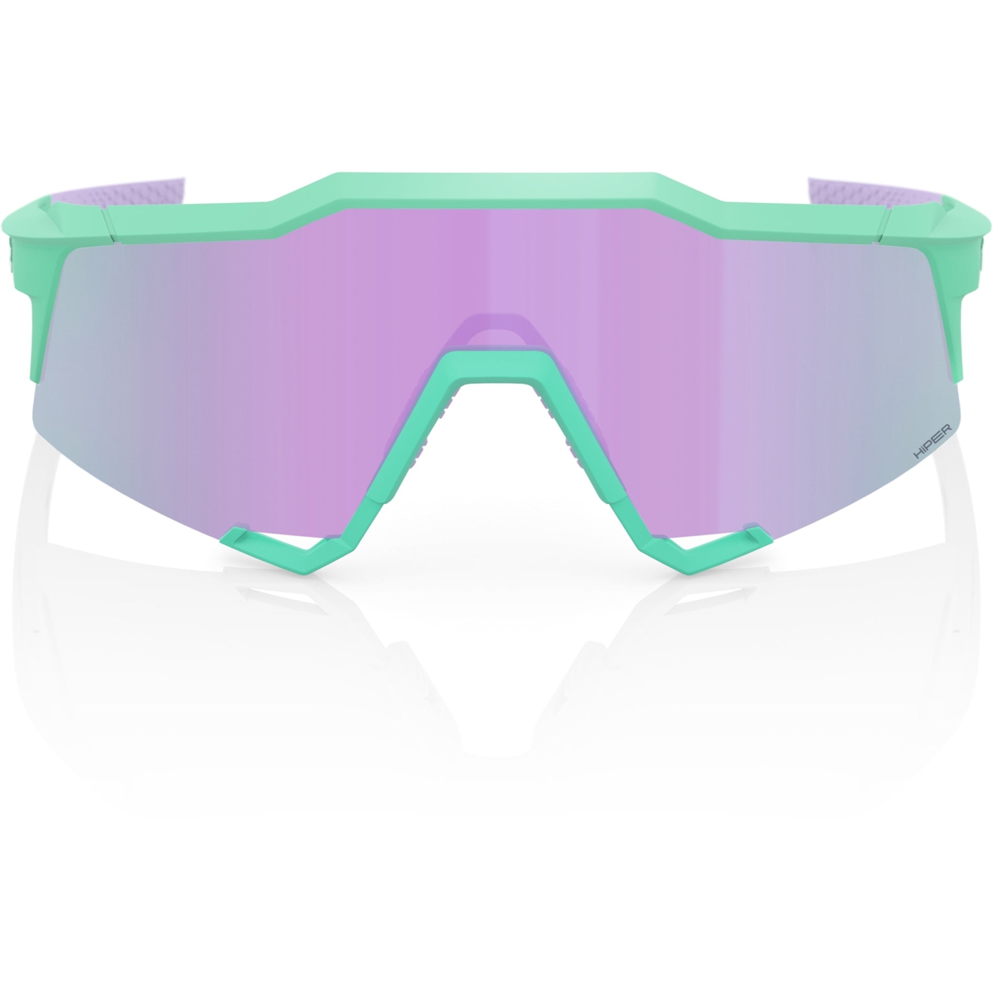 100% Speedcraft Sunglasses Soft Tact Mint - HiPER Lavender Mirror Lens