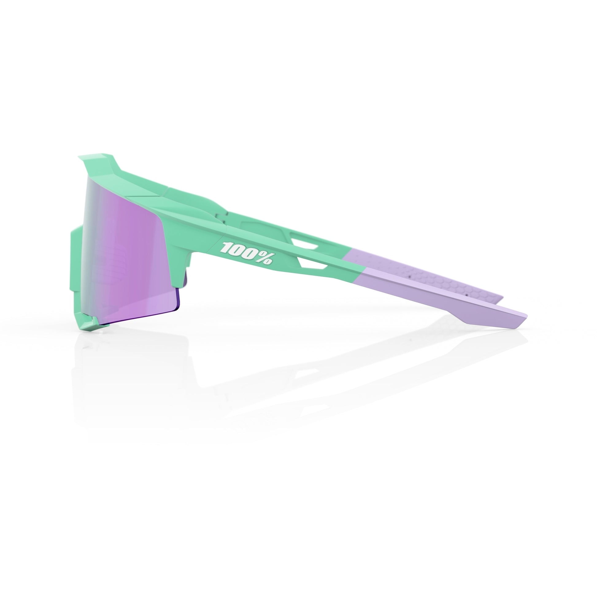 100% Speedcraft Sunglasses Soft Tact Mint - HiPER Lavender Mirror Lens