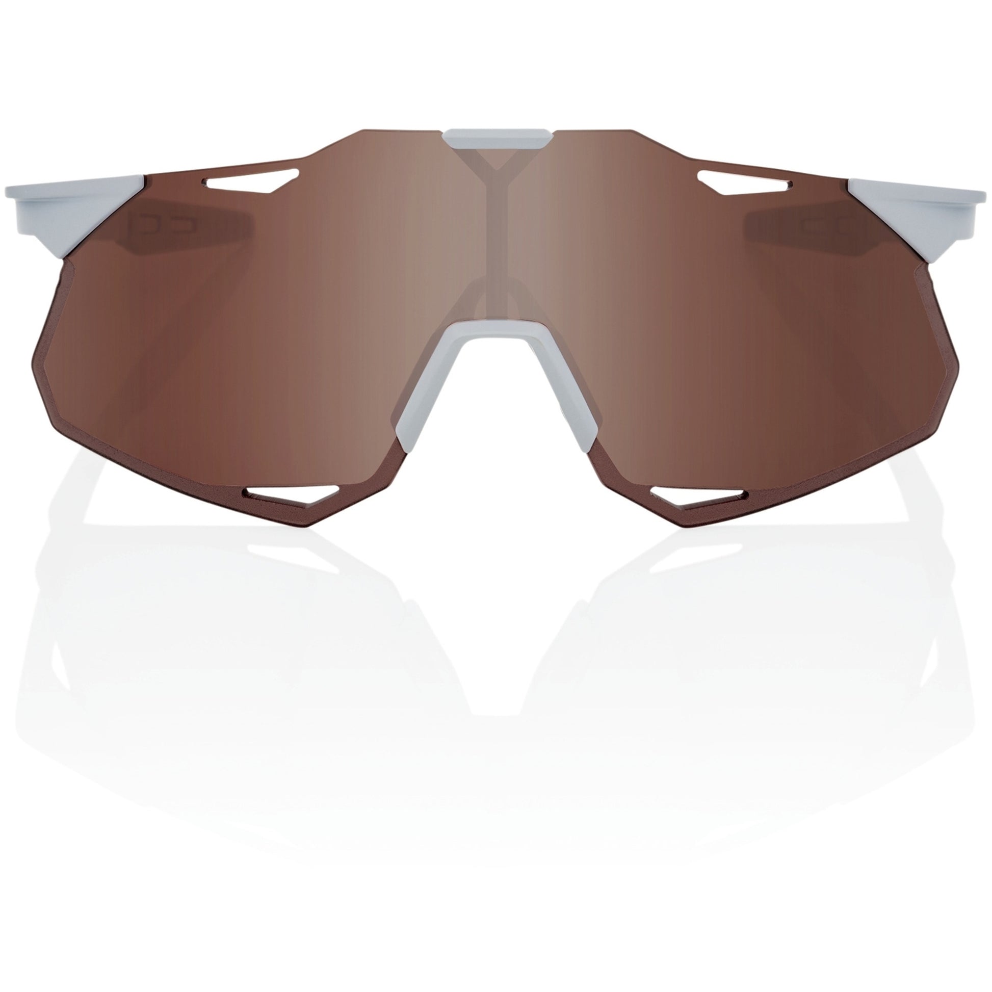 100% Hypercraft XS Sunglasses Matte Stone Grey - HiPER Crimson Silver Mirror Lens