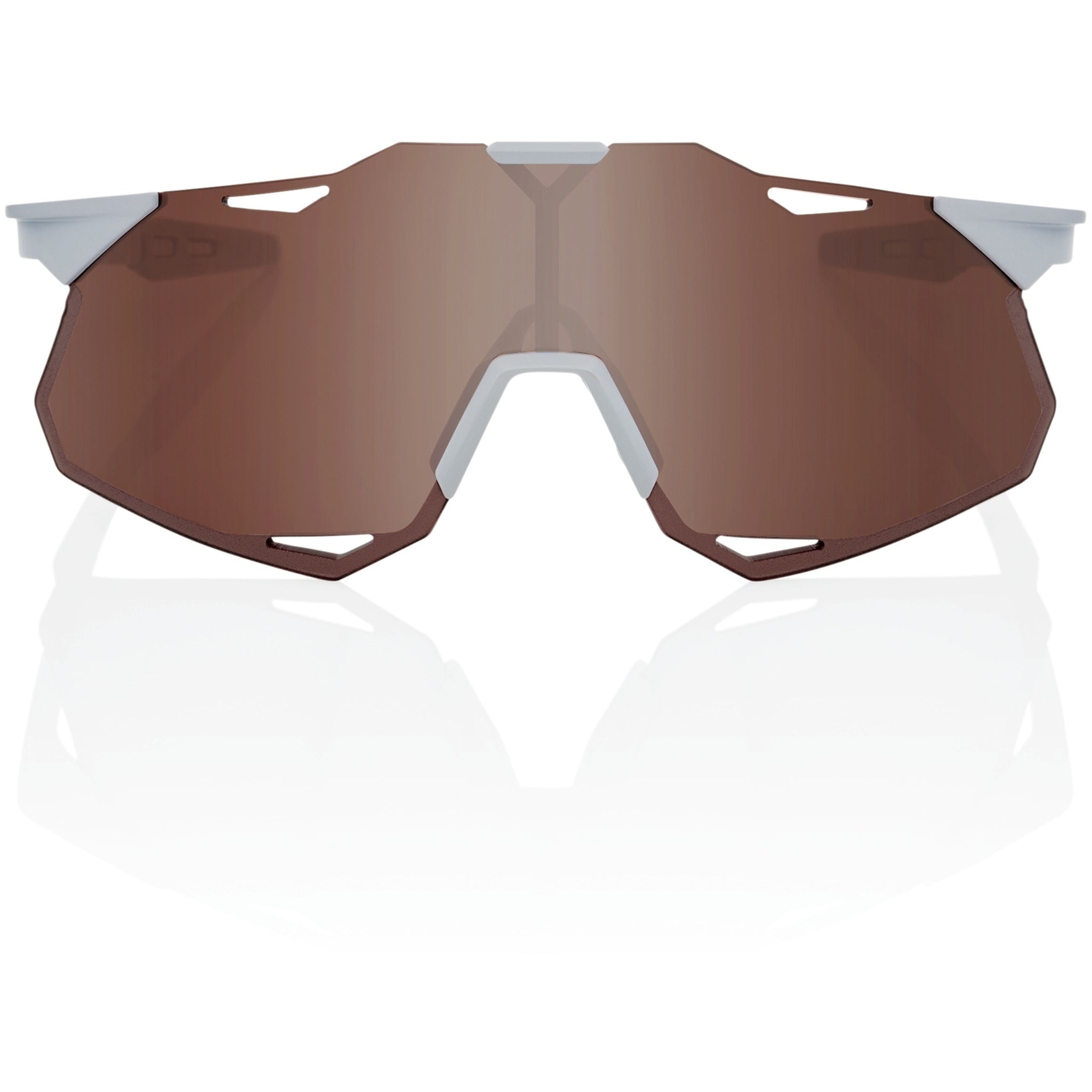 100% Hypercraft XS Sunglasses Matte Stone Grey - HiPER Crimson Silver Mirror Lens